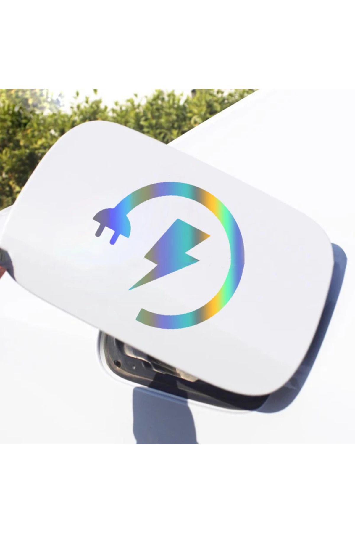 TSC Elektrikli Araba Priz Söket Sarj Etiketi Depo Sticker 13 Cm Hologram
