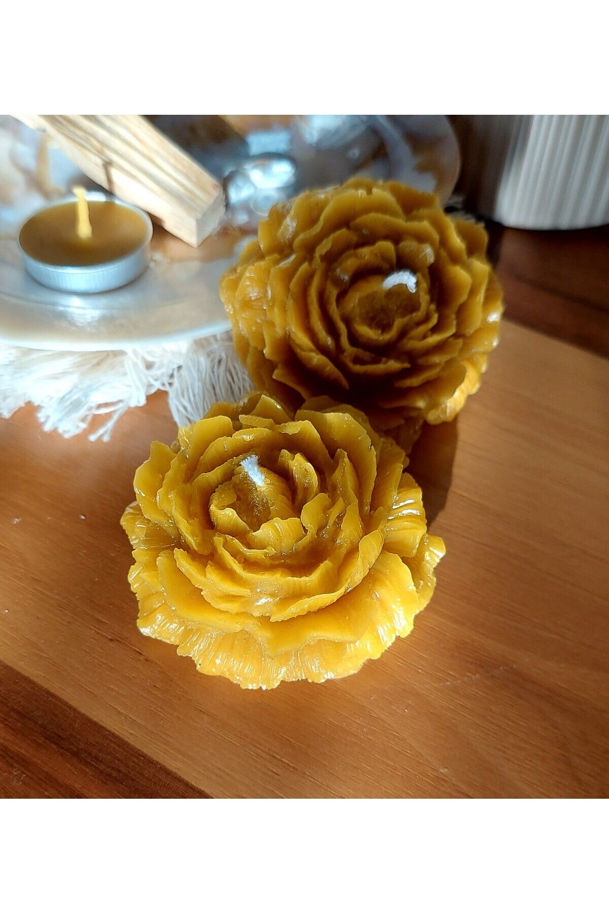 Saatistan Doğal Balmumu Şakayık Çiçeği, 6,5 cm, 1 adet, saf ve güzel