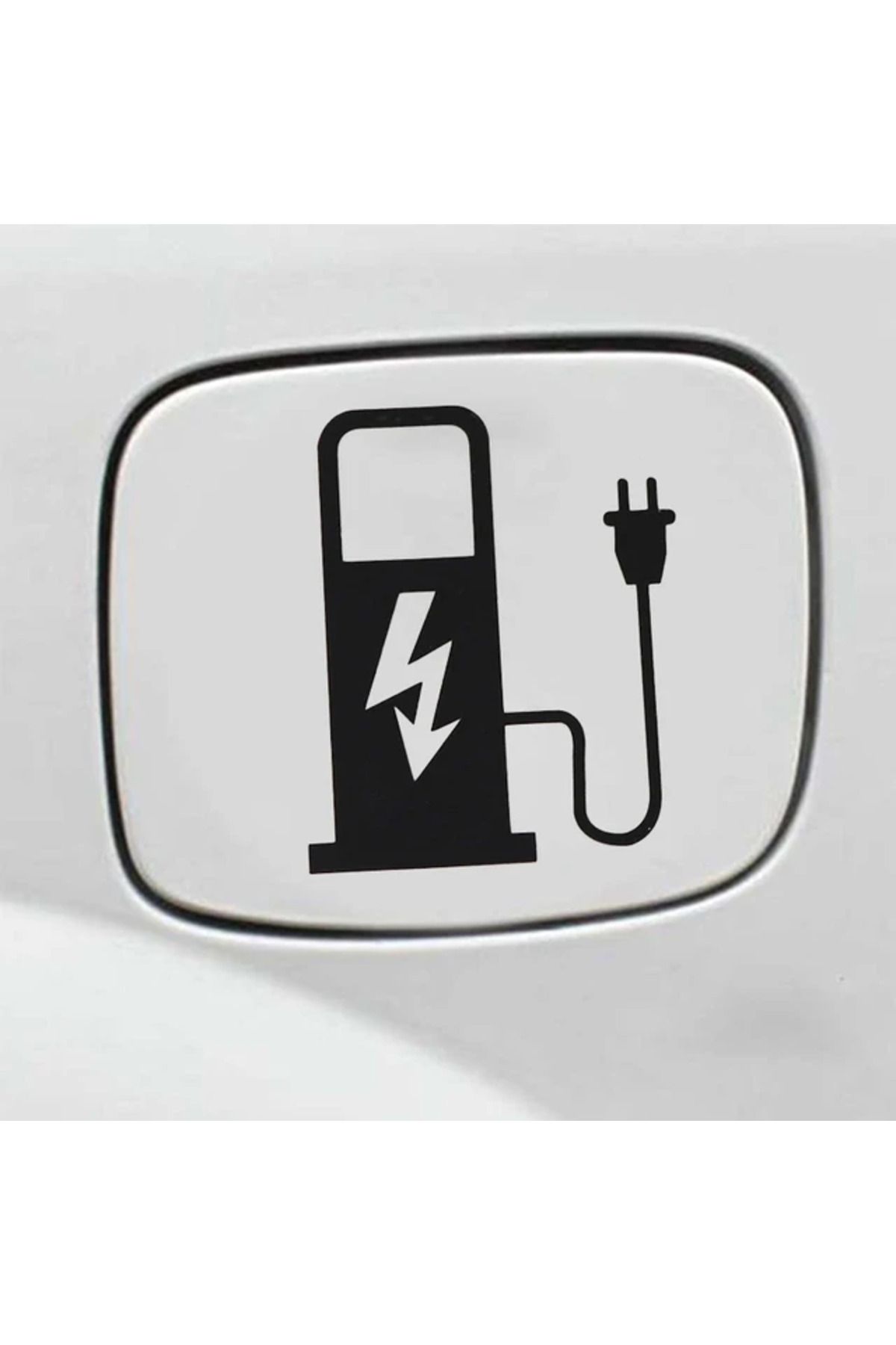 TSC Elektirkli Araba Sarj İstasyonu Logosu Sticker Etiket 14 Cm 2 Adet Siyah