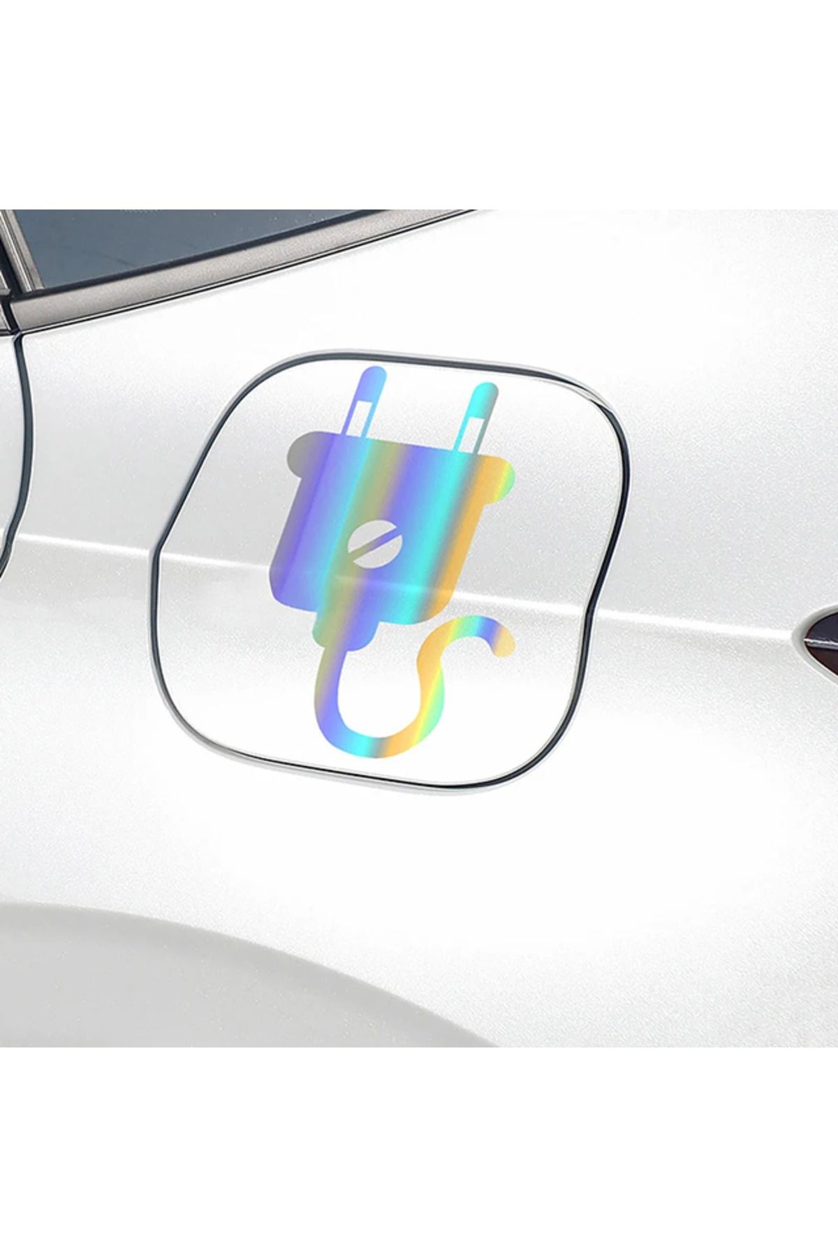 TSC Elektirikli Araba Şarj Etiketi Yapıştırması Depo kapağı Uyarısı 13 CM Hologram