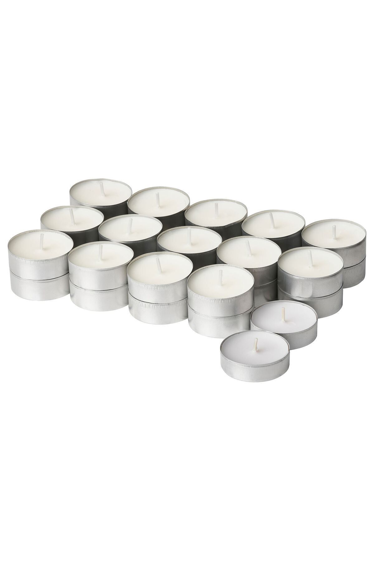 Saatistan Beyaz Kokulu Tealight Mum, 3,5 Saat, 30 Adet, Baharatlı Narenciye ve Orman Esintisi