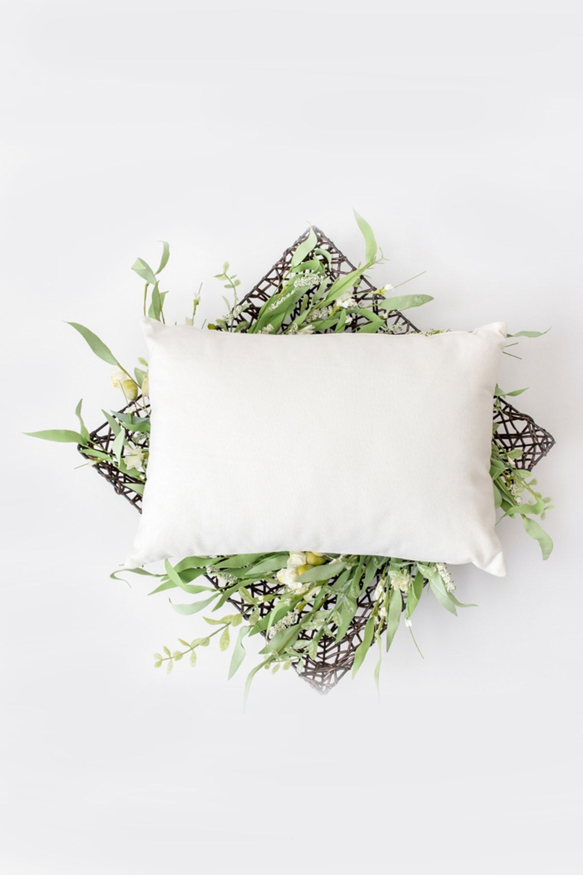 Saatistan Dikdörtgen Kırlent Kılıfı ve Dolgusu 35x50 cm, 360gr, Boncuk Silikonlu Iç Yastık