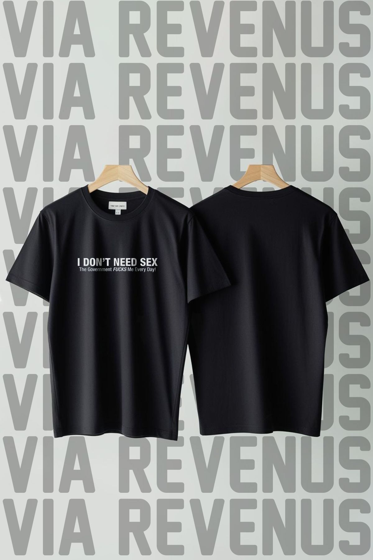 Vordevia I Don't Need Baskılı Geniş Kalıp Unisex Bisiklet Yaka Tshirt