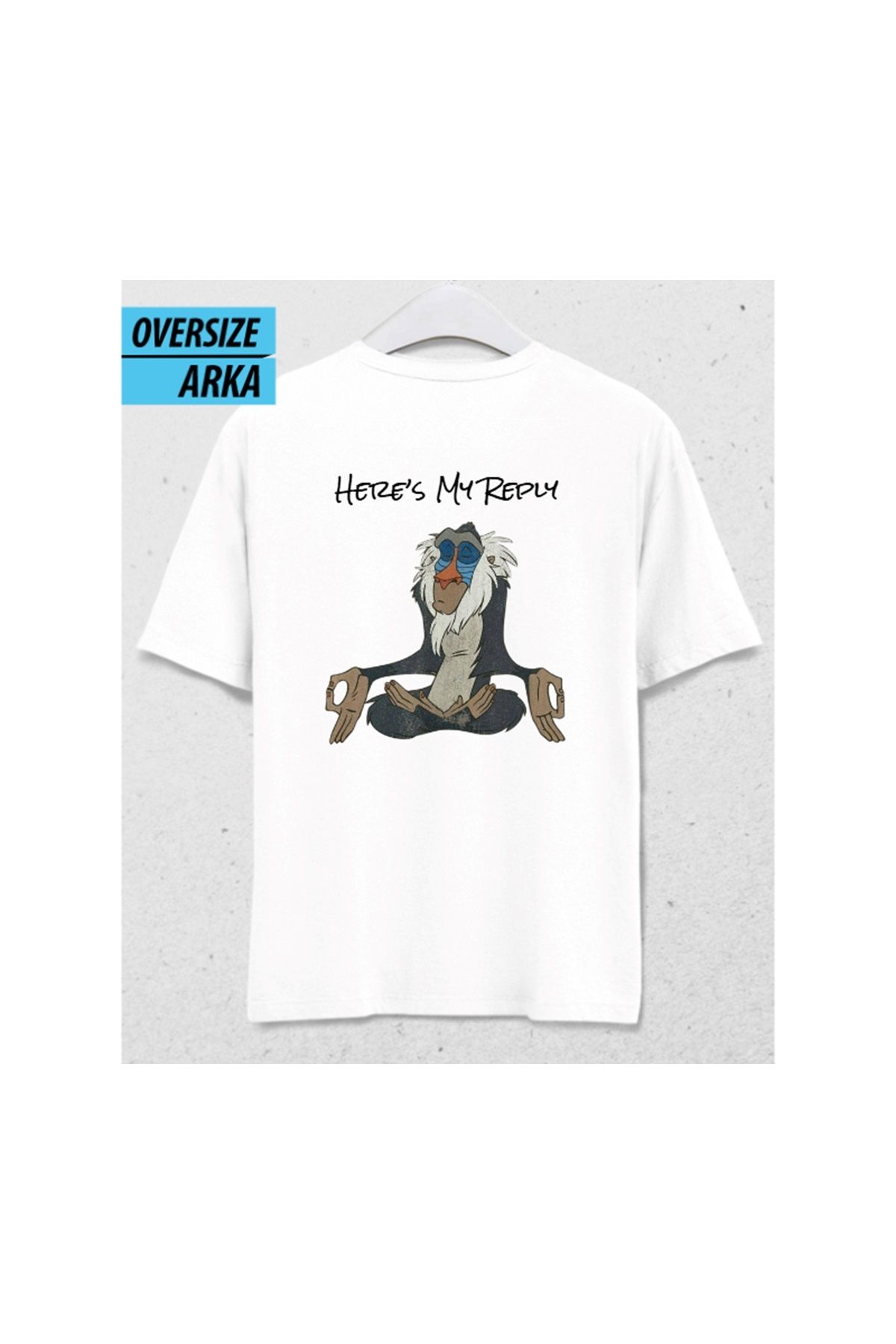 HENA DİZAYN Talk Less Pose More Oversize Unisex T-Shirt Beyaz
