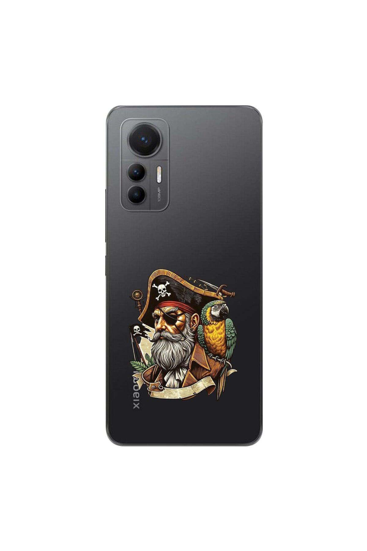 Dali Design Xiaomi Mi 12 Lite Uyumlu Şeffaf Kılıf Pirate 3 Tasarımlı