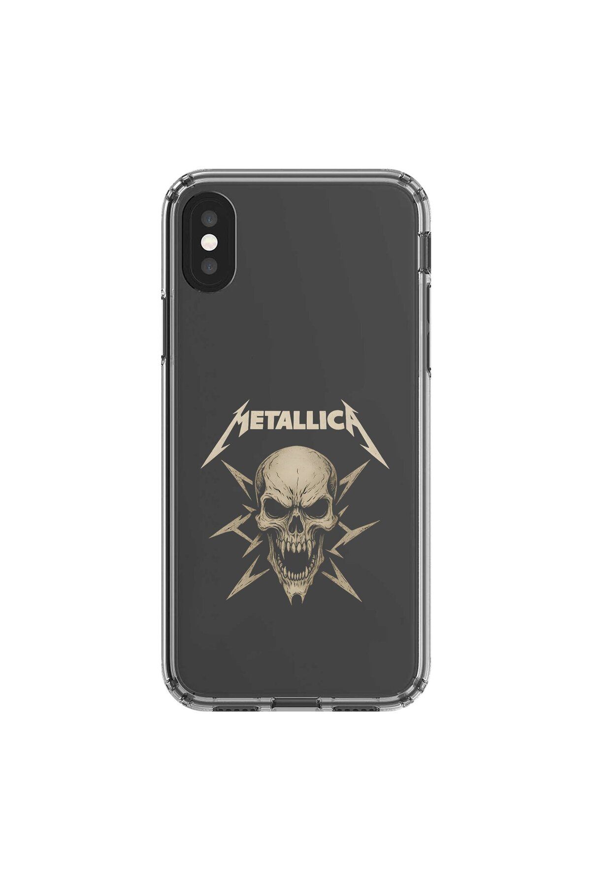 Dali Design iPhone XS Uyumlu Şeffaf Kılıf Metallica Tasarımlı