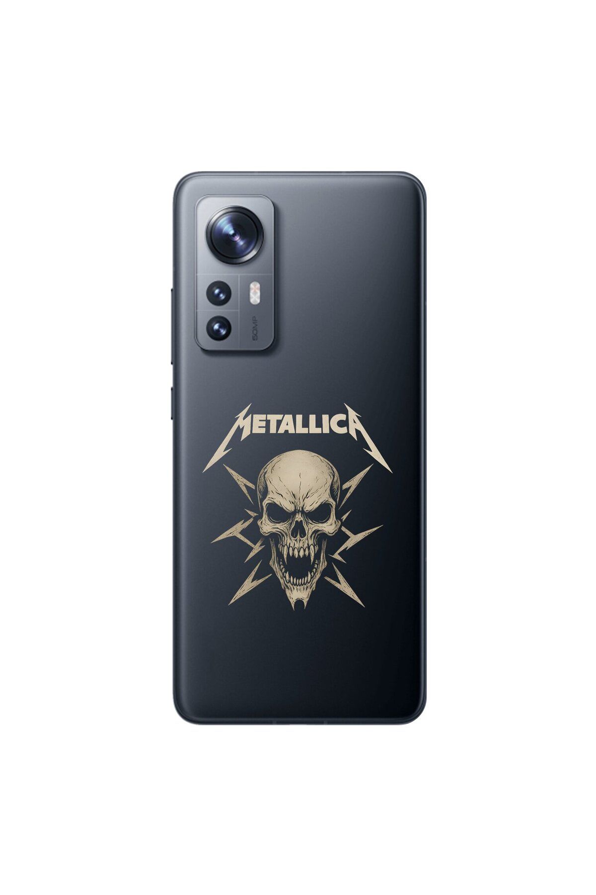 Dali Design Xiaomi Mi 12 Uyumlu Şeffaf Kılıf Metallica Tasarımlı