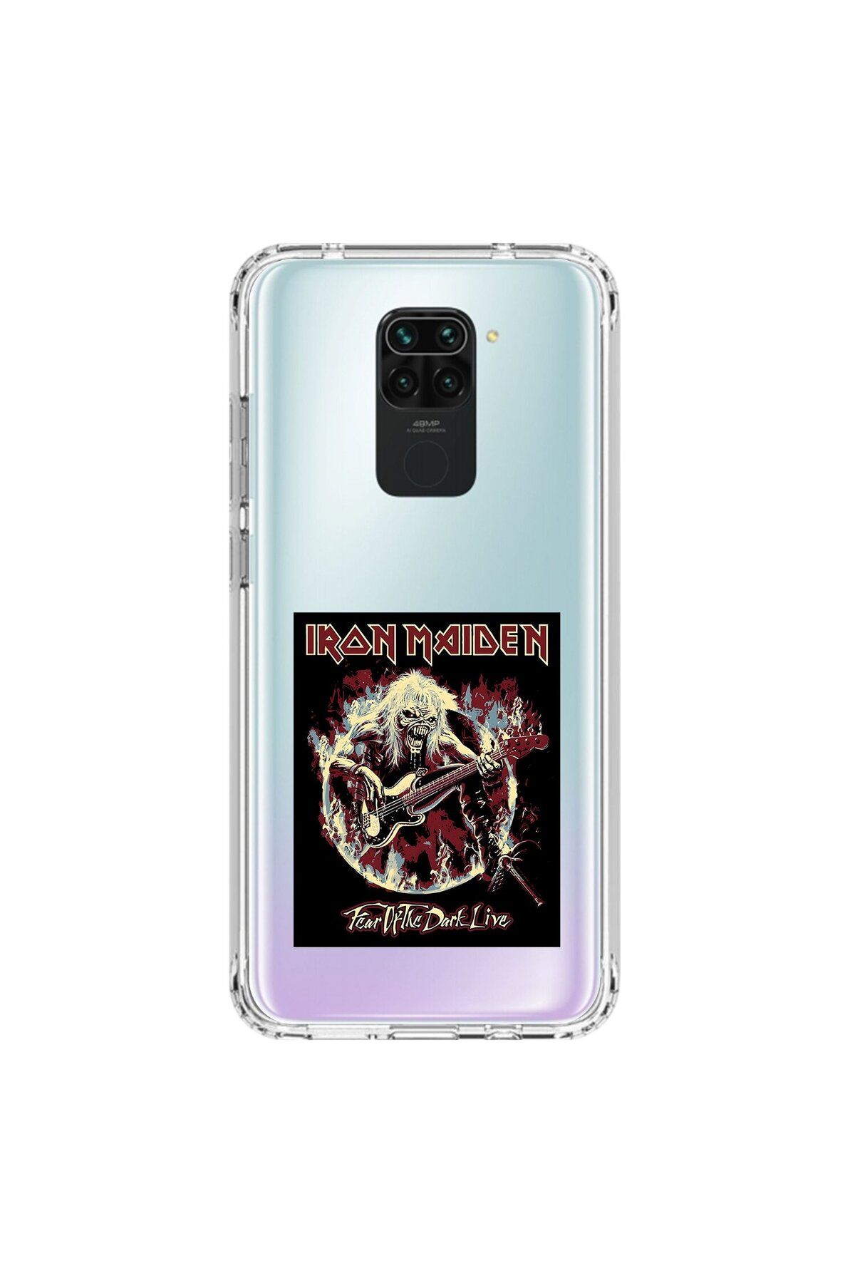 Dali Design Xiaomi Redmi Note 9 Uyumlu Şeffaf Kılıf Iron Maiden Tasarımlı