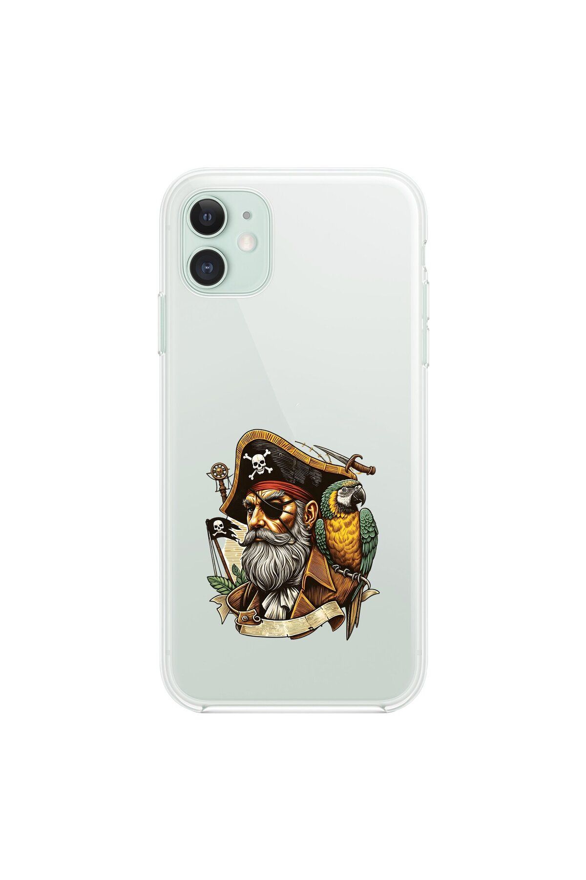Dali Design iPhone 11 Uyumlu Şeffaf Kılıf Pirate 3 Tasarımlı