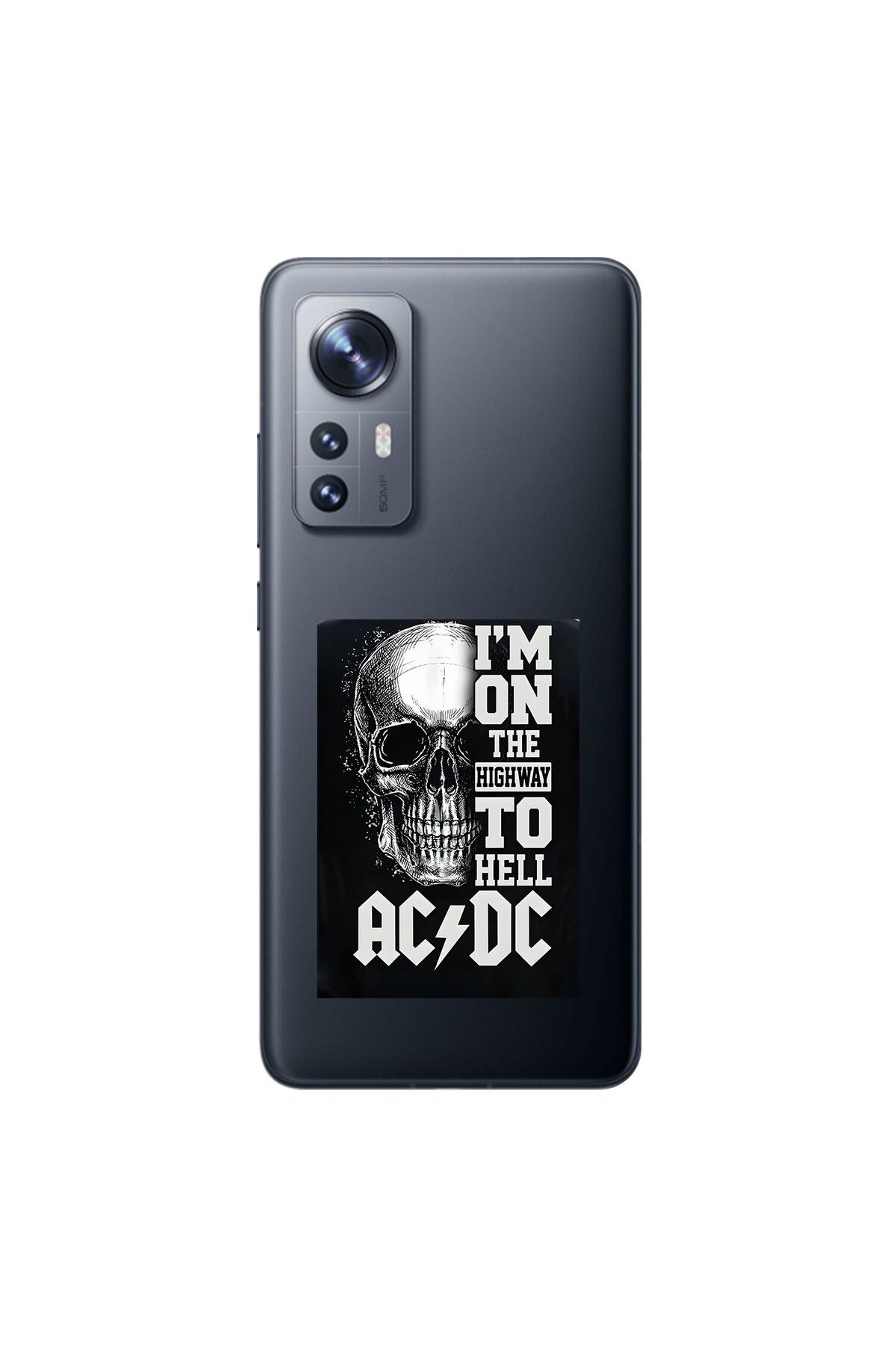 Dali Design Xiaomi Mi 12 Uyumlu Şeffaf Kılıf AC/DC Tasarımlı