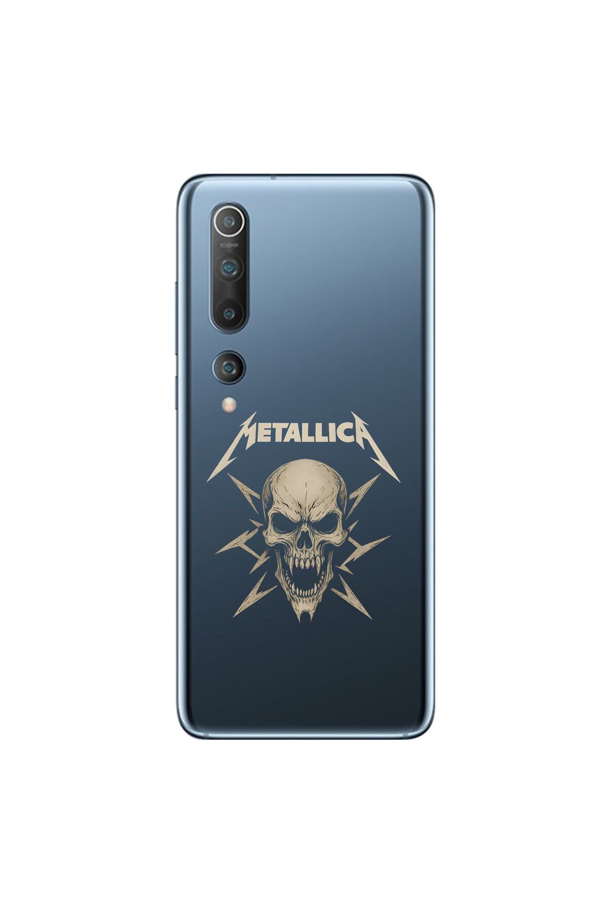 Dali Design Xiaomi Mi 10 Uyumlu Şeffaf Kılıf Metallica Tasarımlı
