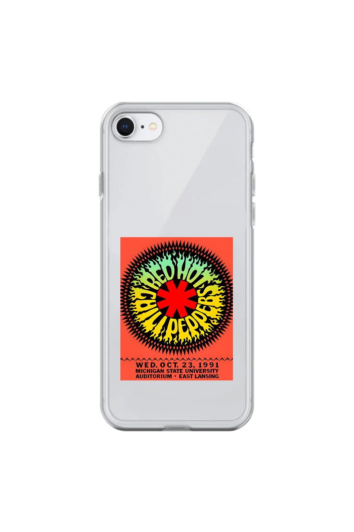 Dali Design iPhone 6 Plus Uyumlu Şeffaf Kılıf Red Hot Chili Peppers Tasarımlı