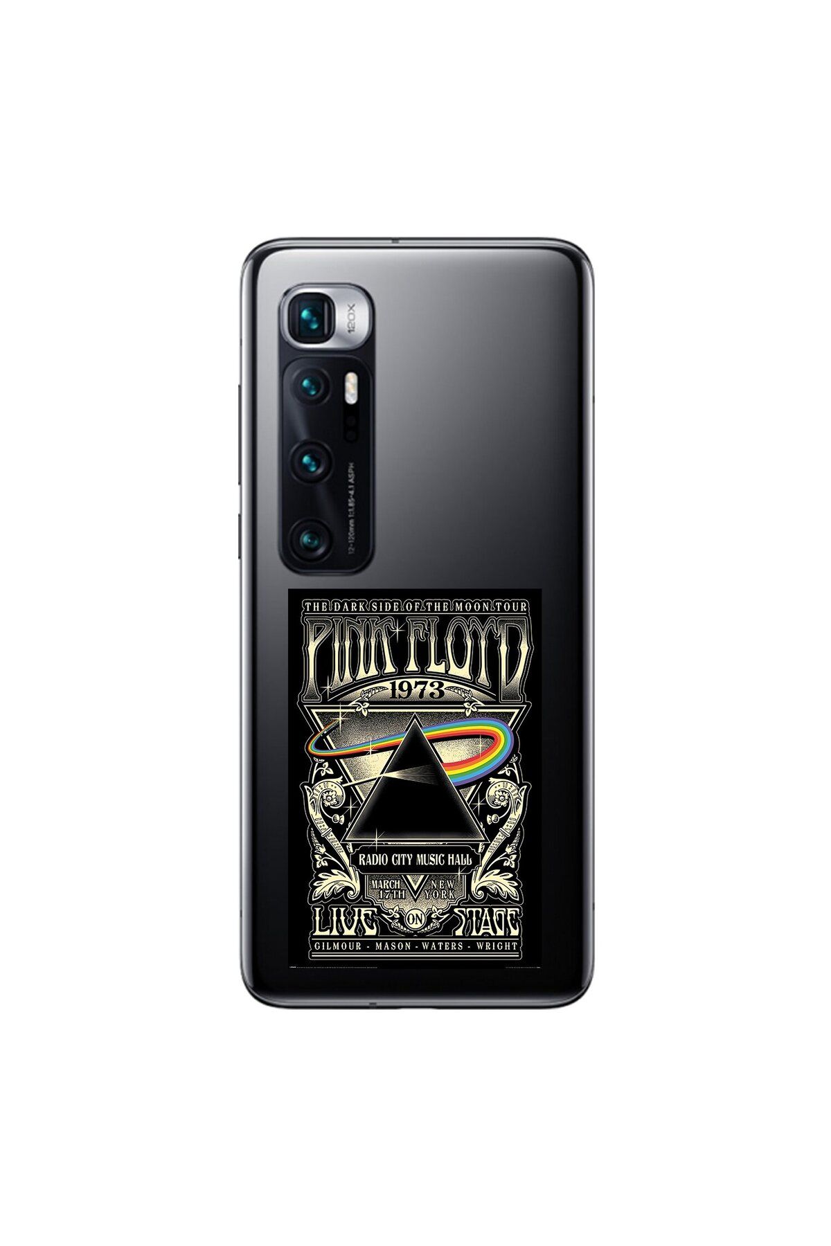 Dali Design Xiaomi Mi 10 Pro Uyumlu Şeffaf Kılıf Pink Floyd Tasarımlı