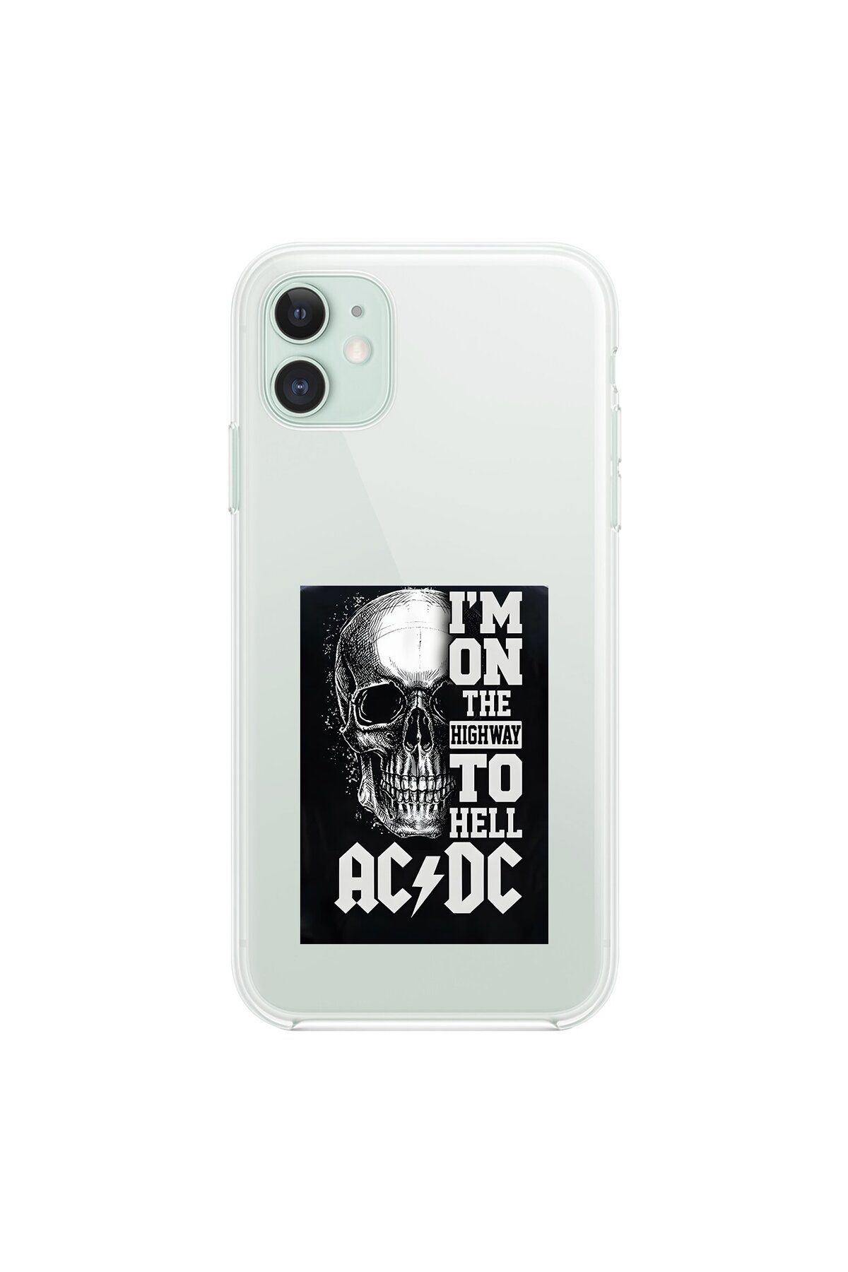 Dali Design iPhone 11 Uyumlu Şeffaf Kılıf AC/DC Tasarımlı