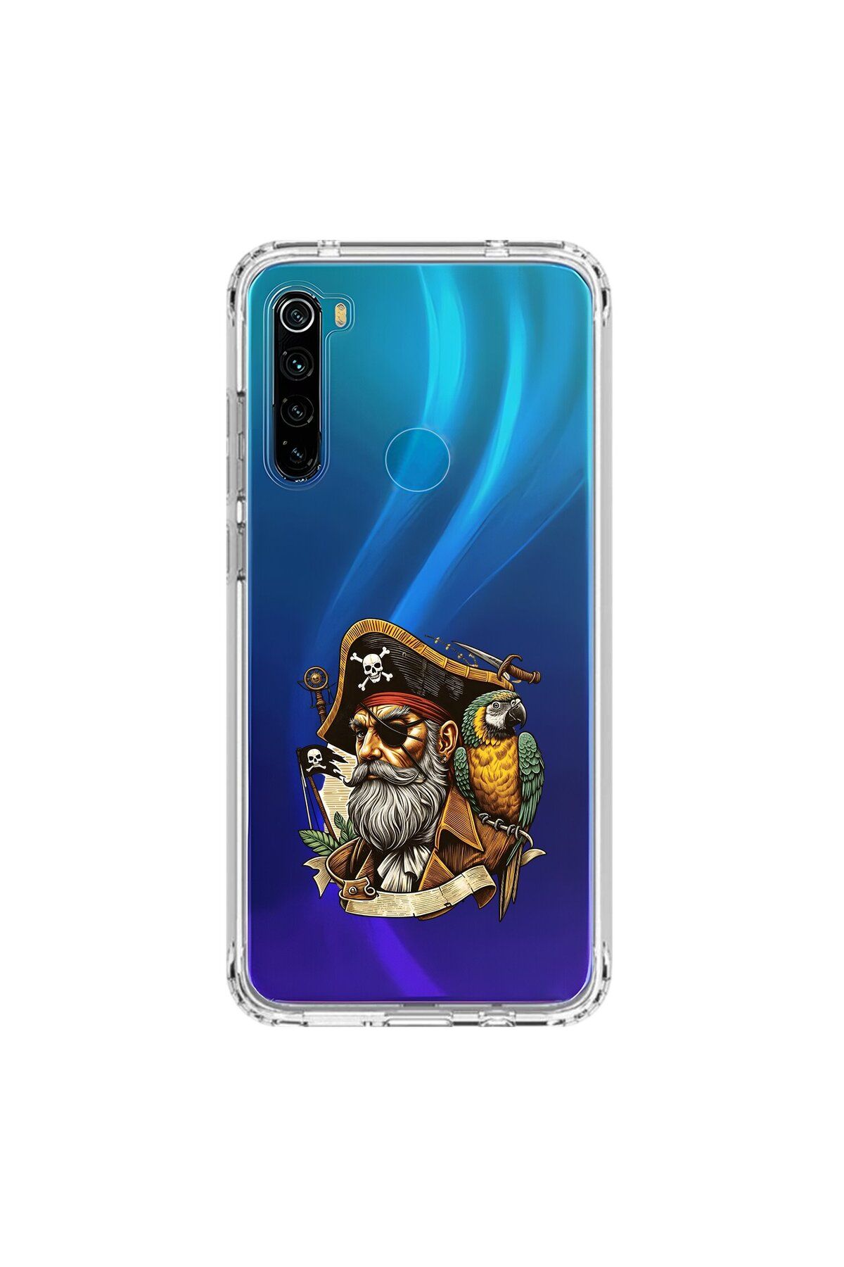 Dali Design Xiaomi Redmi Note 8 Uyumlu Şeffaf Kılıf Pirate 3 Tasarımlı