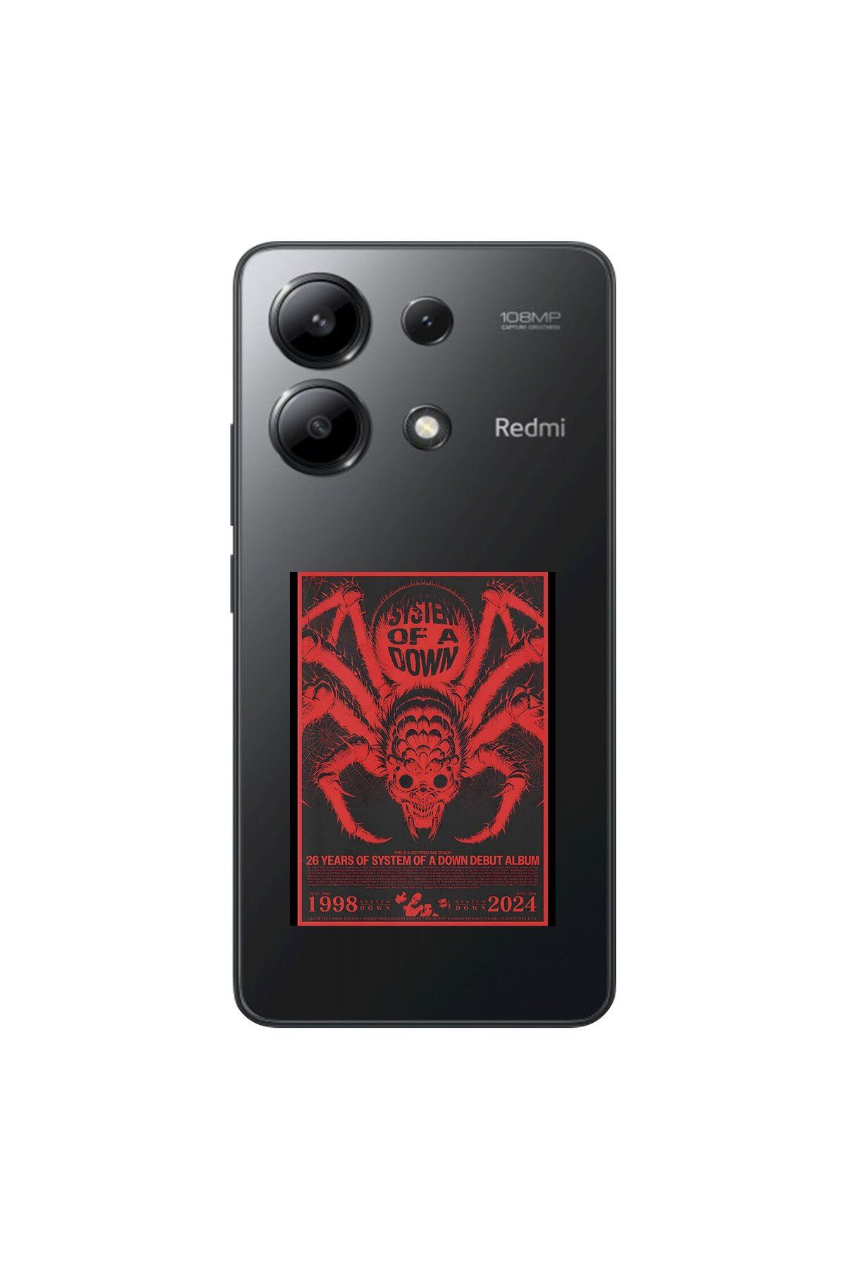 Dali Design Xiaomi Redmi Note 13 Uyumlu Şeffaf Kılıf System of A Down Tasarımlı