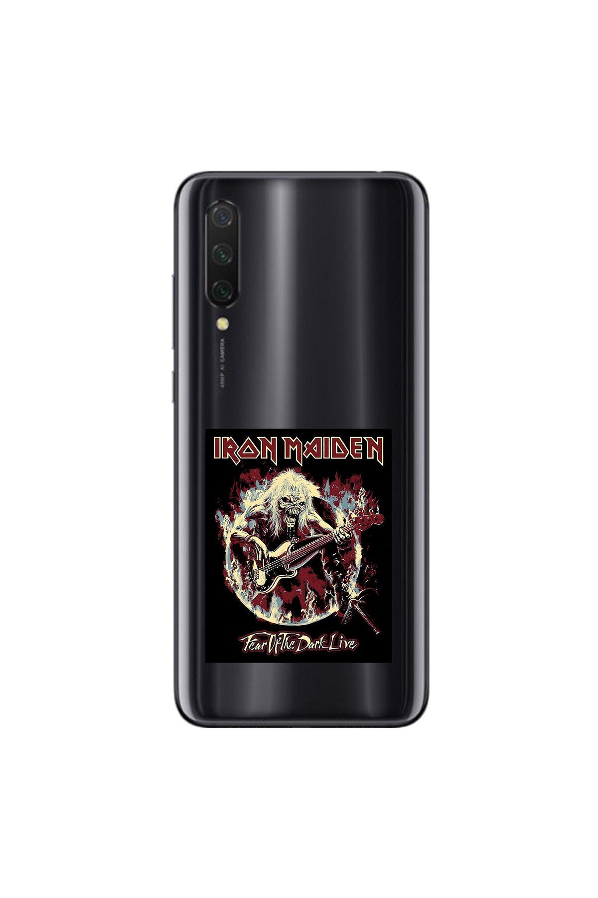Dali Design Xiaomi Mi 9 Lite Uyumlu Şeffaf Kılıf Iron Maiden Tasarımlı