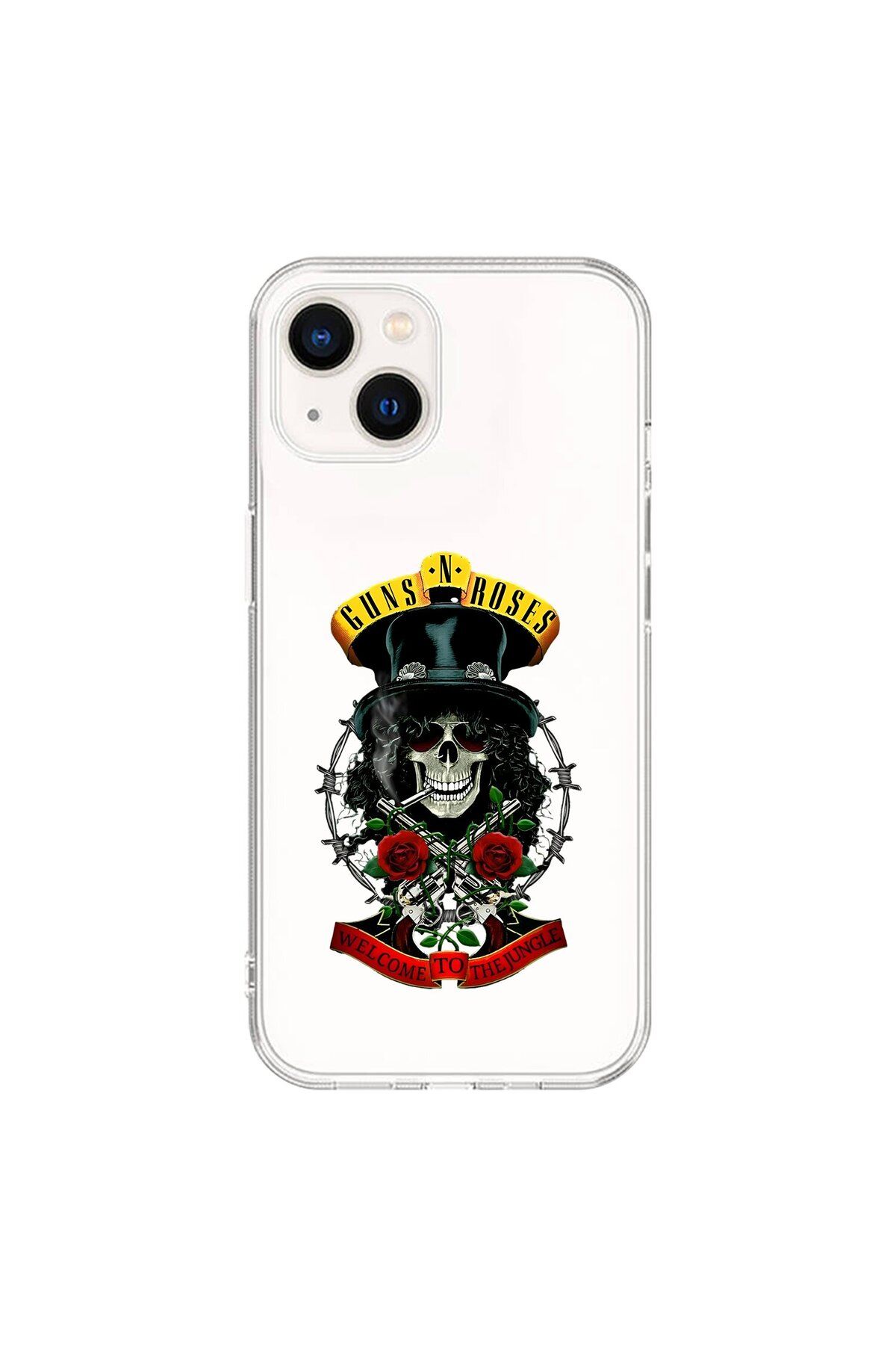 Dali Design iPhone 13 Mini Uyumlu Şeffaf Kılıf Guns N' Roses Tasarımlı