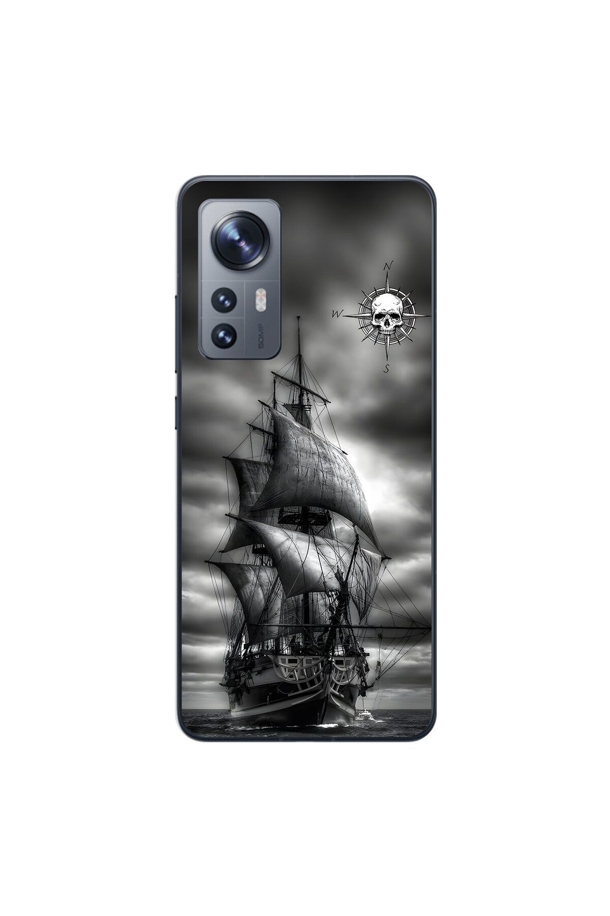Dali Design Xiaomi Mi 12 Pro Uyumlu Şeffaf Kılıf Pirate 2 Tasarımlı