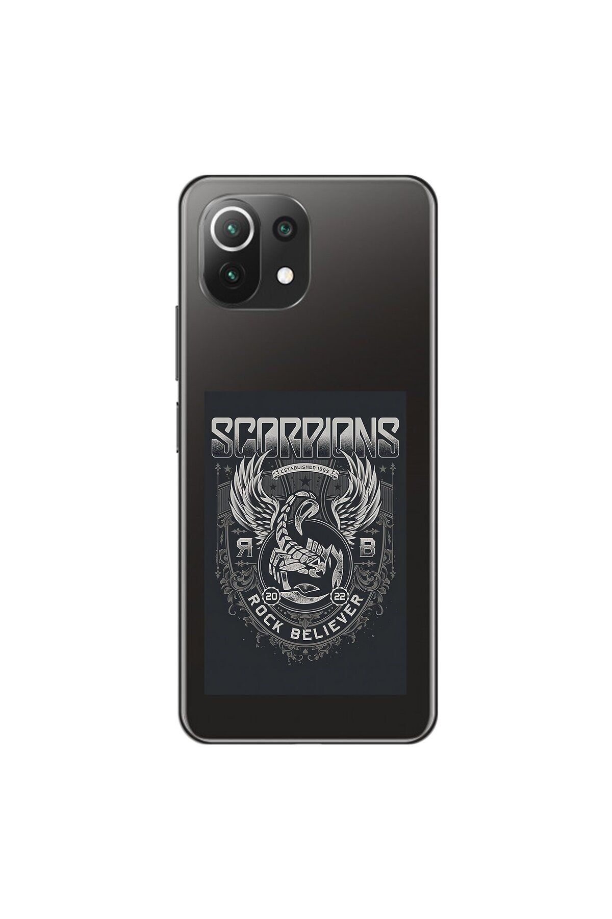 Dali Design Xiaomi Mi 11 Lite Uyumlu Şeffaf Kılıf Scorpions Tasarımlı