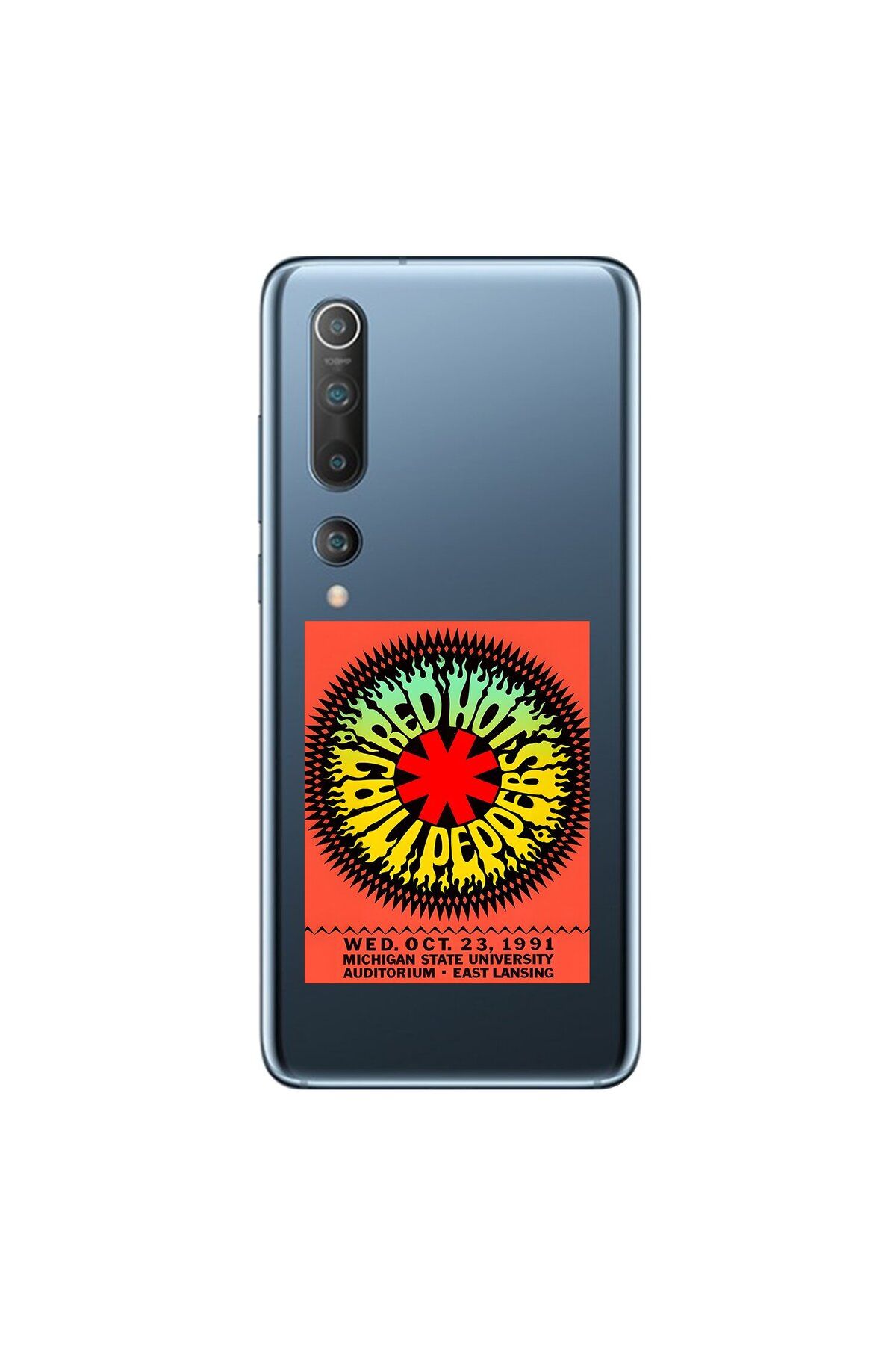 Dali Design Xiaomi Mi 10 Uyumlu Şeffaf Kılıf Red Hot Chili Peppers Tasarımlı