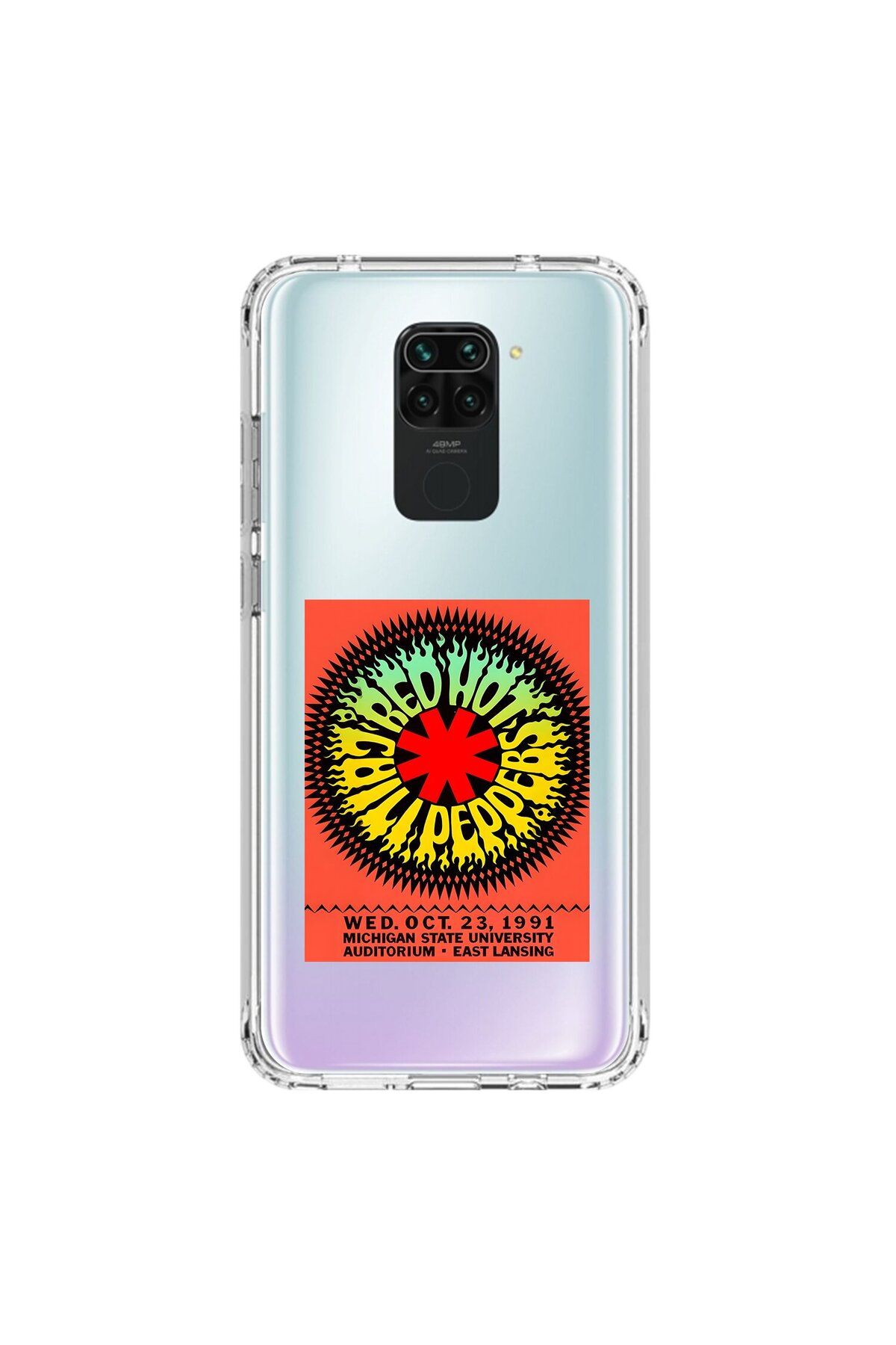 Dali Design Xiaomi Redmi Note 9 Uyumlu Şeffaf Kılıf Red Hot Chili Peppers Tasarımlı