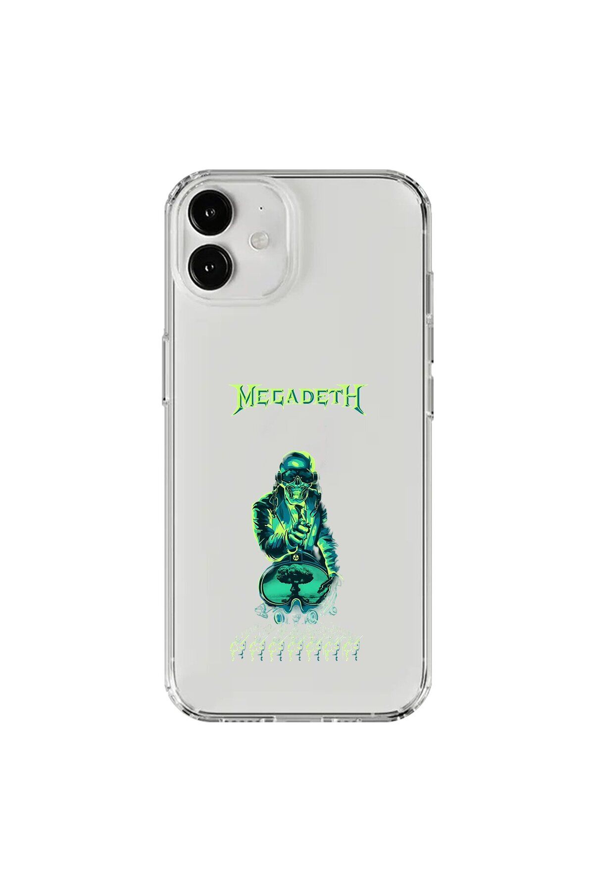 Dali Design iPhone 12 Uyumlu Şeffaf Kılıf Mega Death Tasarımlı