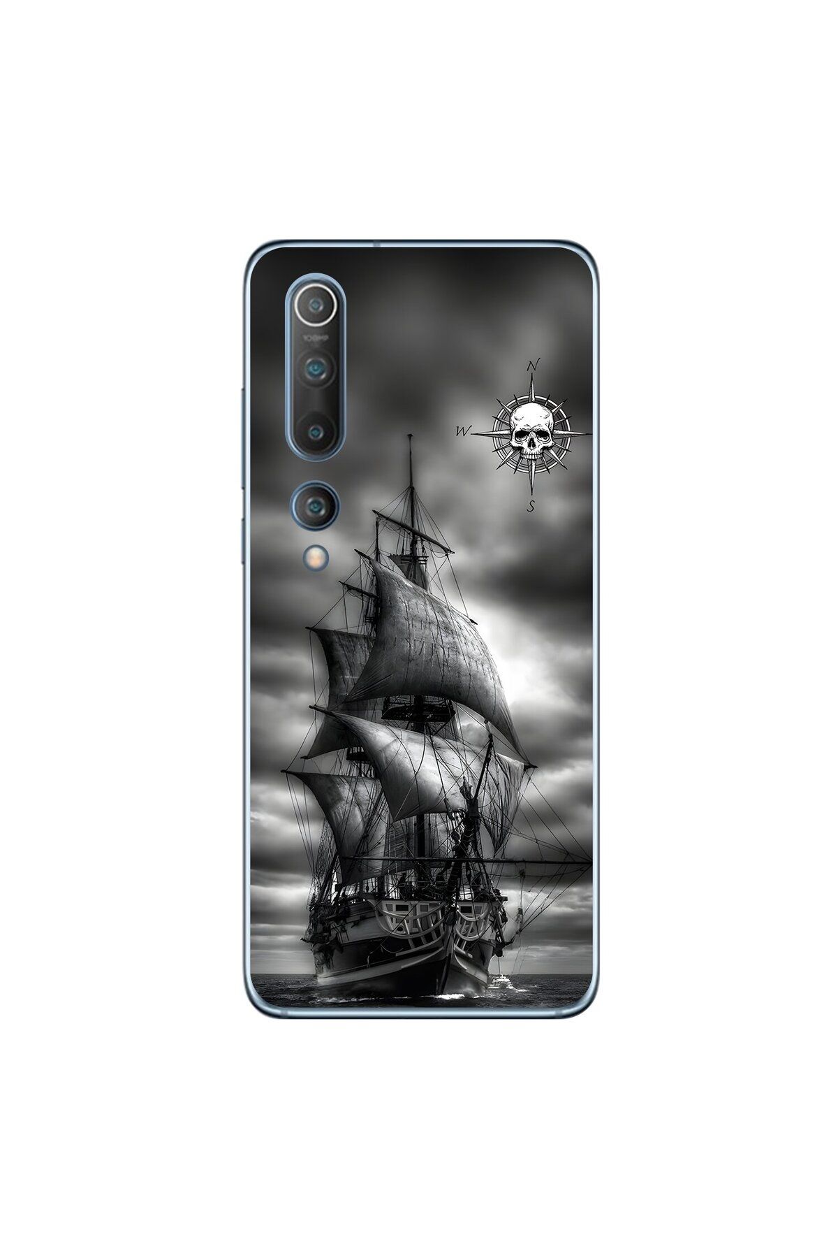 Dali Design Xiaomi Mi 10 Uyumlu Şeffaf Kılıf Pirate 2 Tasarımlı