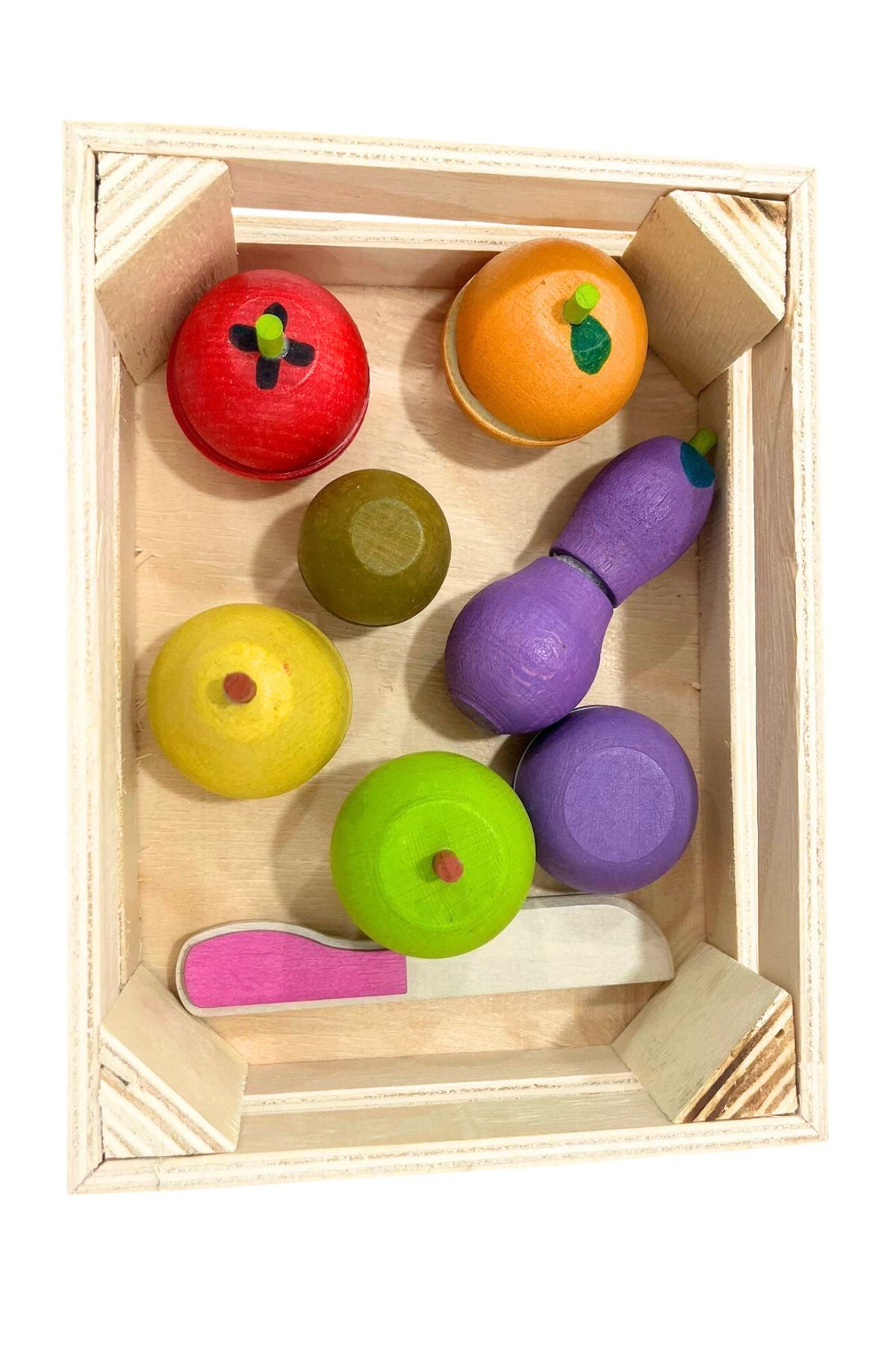 HOBBY HOUSE Ahşap Kesilebilir Meyve Sebze Seti Kasalı 16 Parça