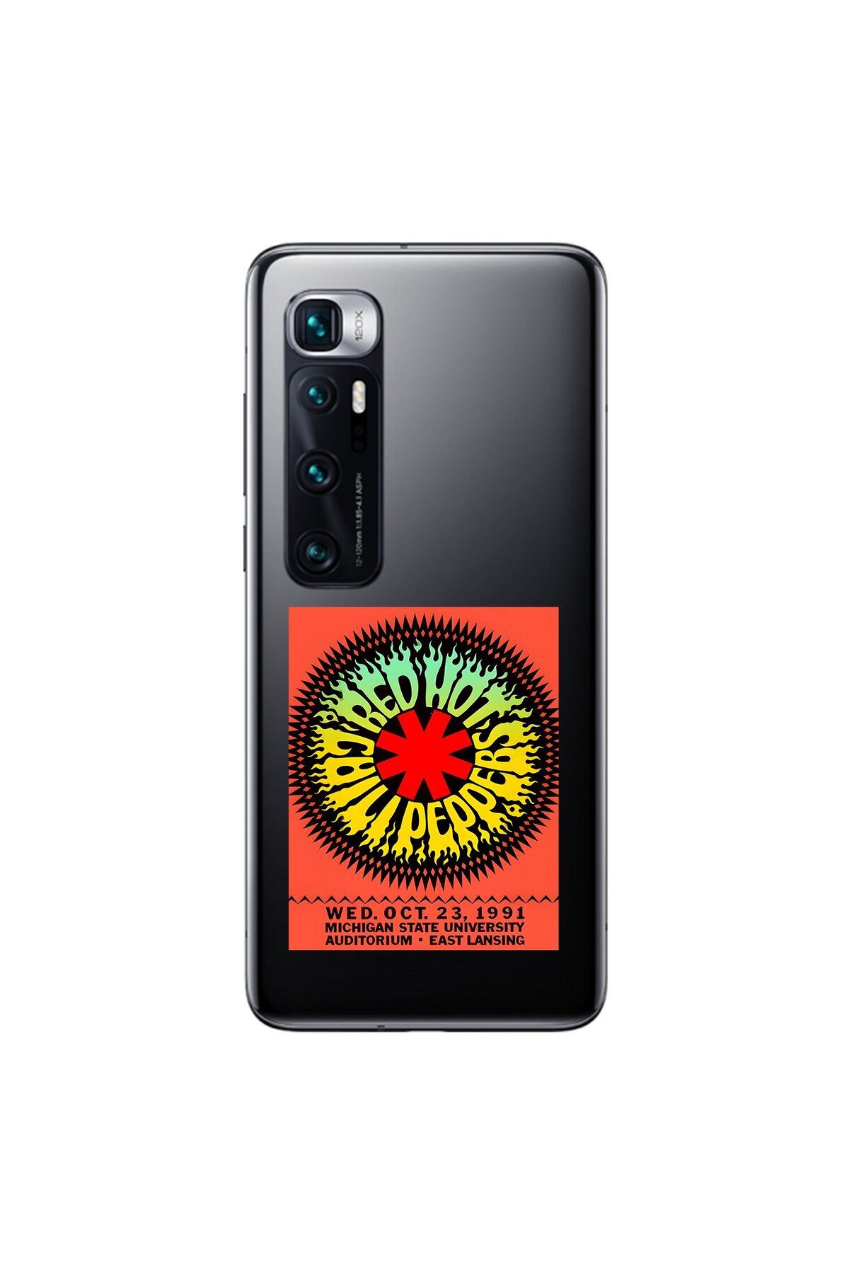 Dali Design Xiaomi Mi 10 Pro Uyumlu Şeffaf Kılıf Red Hot Chili Peppers Tasarımlı