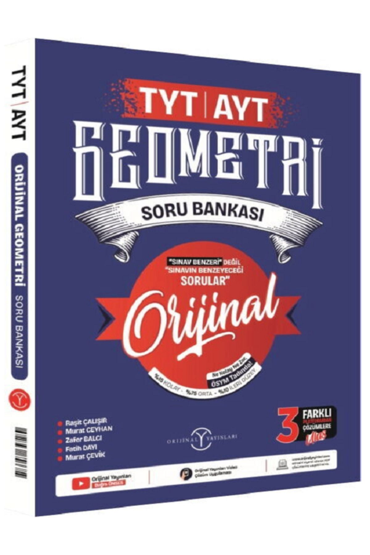Evrensel İletişim Yayınları TYT - AYT GEOMETRİ Soru Bankası / %15 Kolay %75 Orta %10 İleri Düzey / Video Çözümlü / ÖSYM