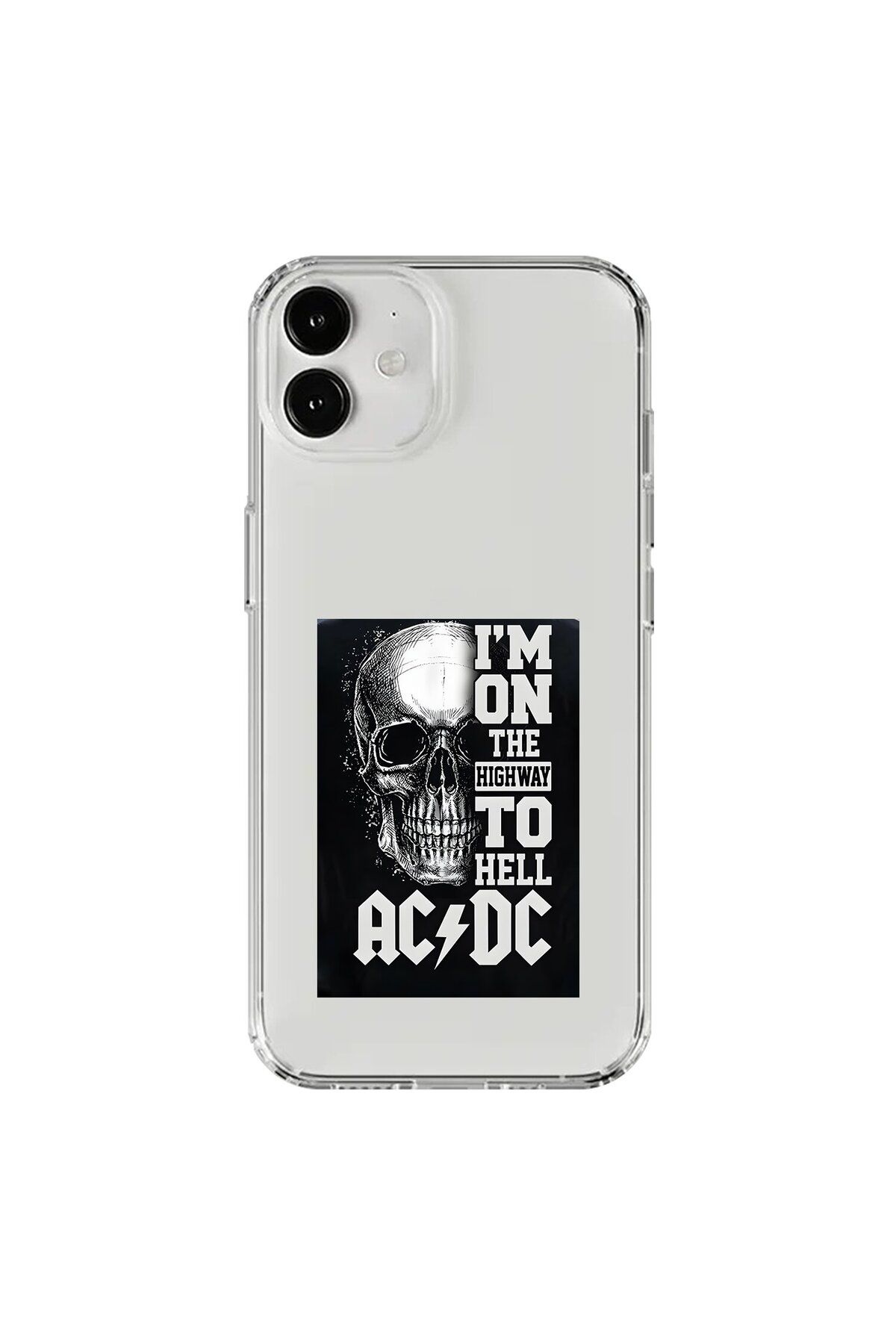 Dali Design iPhone 12 Uyumlu Şeffaf Kılıf AC/DC Tasarımlı