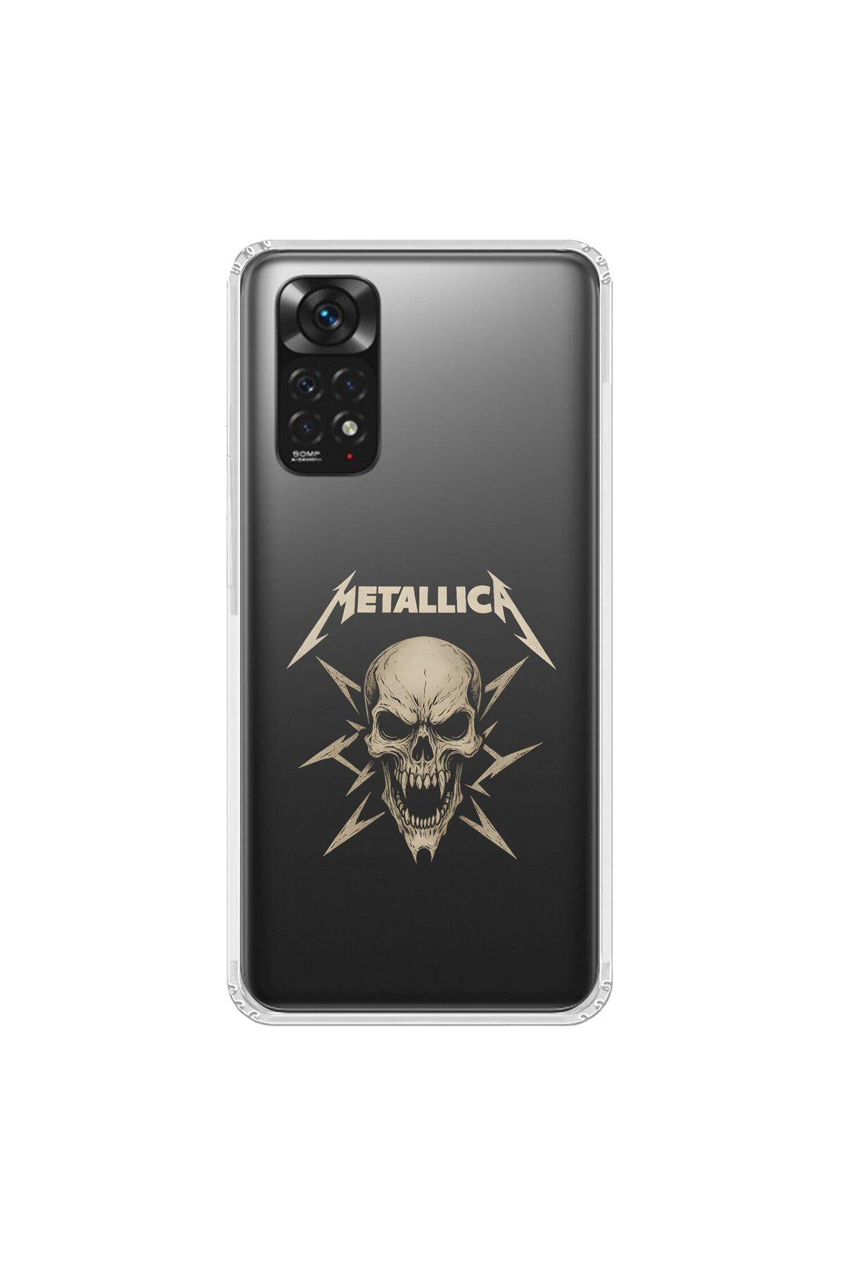 Dali Design Xiaomi Redmi Note 11 Uyumlu Şeffaf Kılıf Metallica Tasarımlı