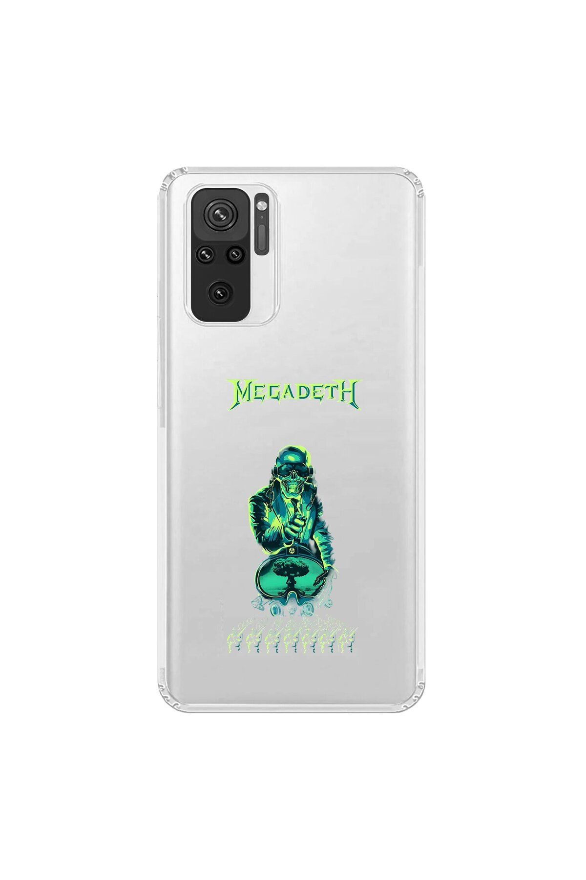 Dali Design Xiaomi Redmi Note 10 Uyumlu Şeffaf Kılıf Mega Death Tasarımlı