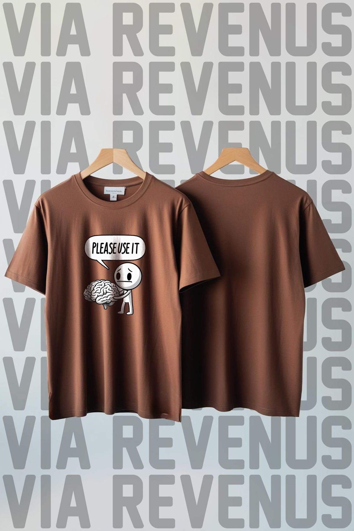 Vordevia Please Use It Baskılı Geniş Kalıp Unisex Bisiklet Yaka Tshirt