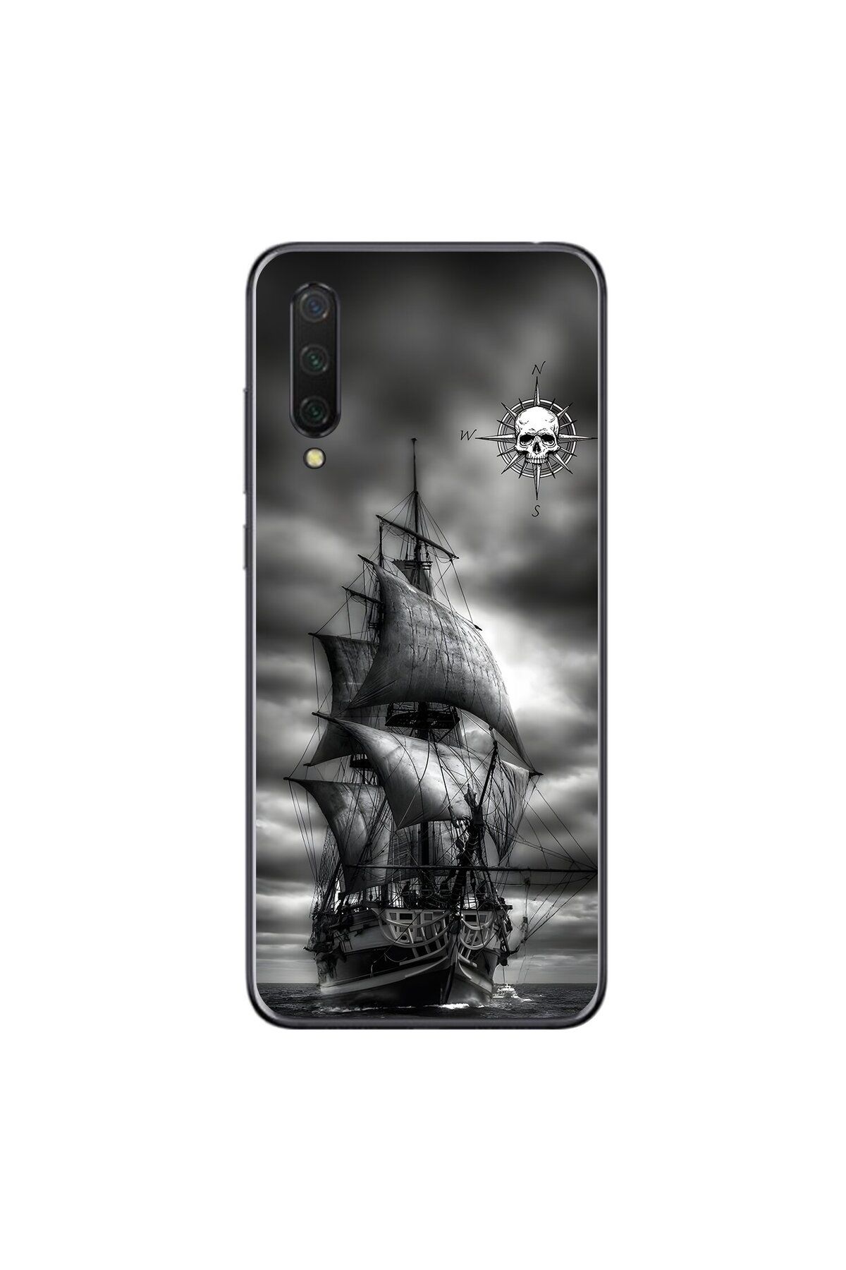 Dali Design Xiaomi Mi 9 Lite Uyumlu Şeffaf Kılıf Pirate 2 Tasarımlı