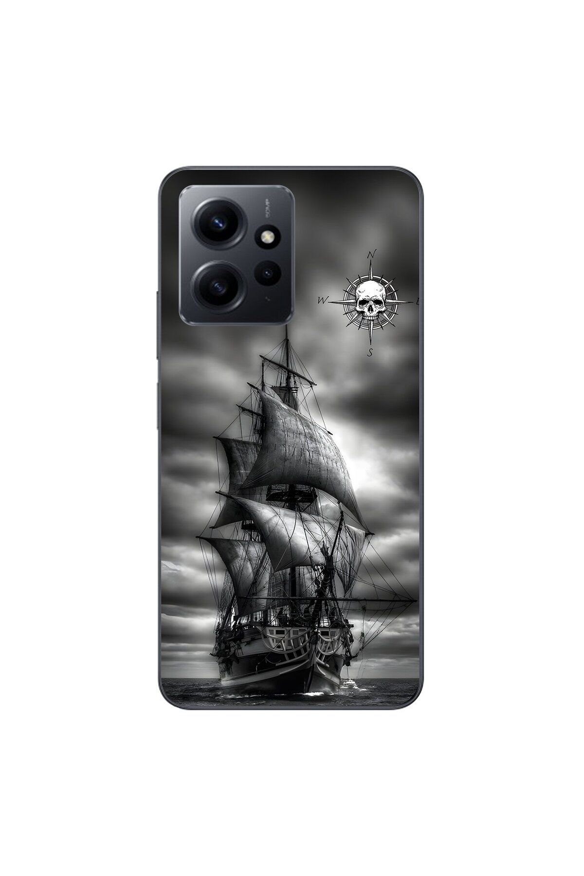 Dali Design Xiaomi Redmi Note 12 Uyumlu Şeffaf Kılıf Pirate 2 Tasarımlı