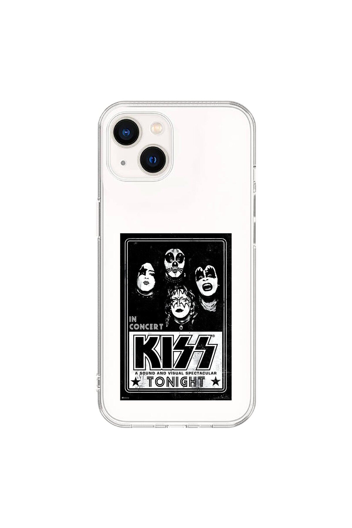 Dali Design iPhone 14 Plus Uyumlu Şeffaf Kılıf KiSS Tasarımlı