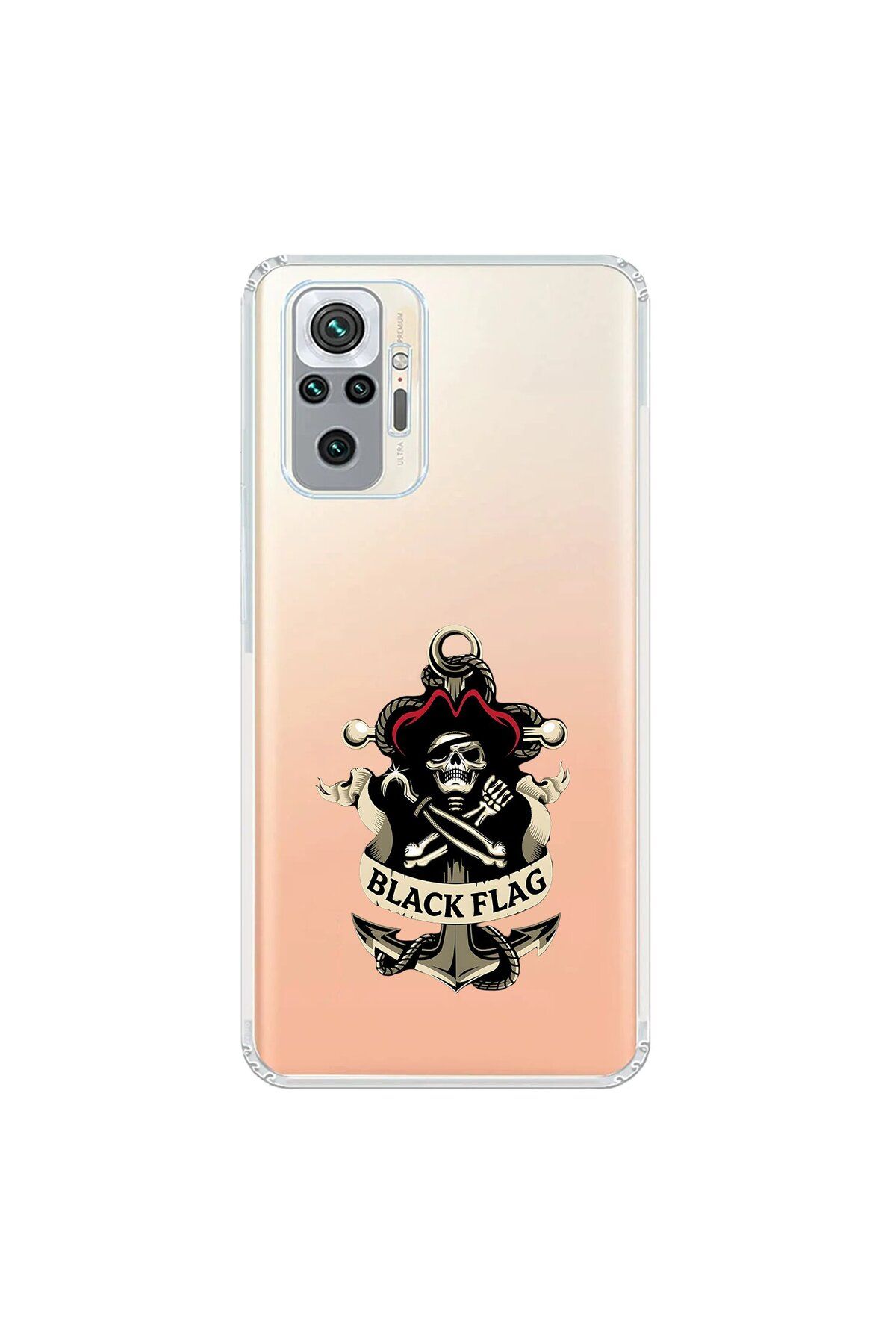 Dali Design Xiaomi Redmi Note 10 Pro Uyumlu Şeffaf Kılıf Pirate 4 Tasarımlı