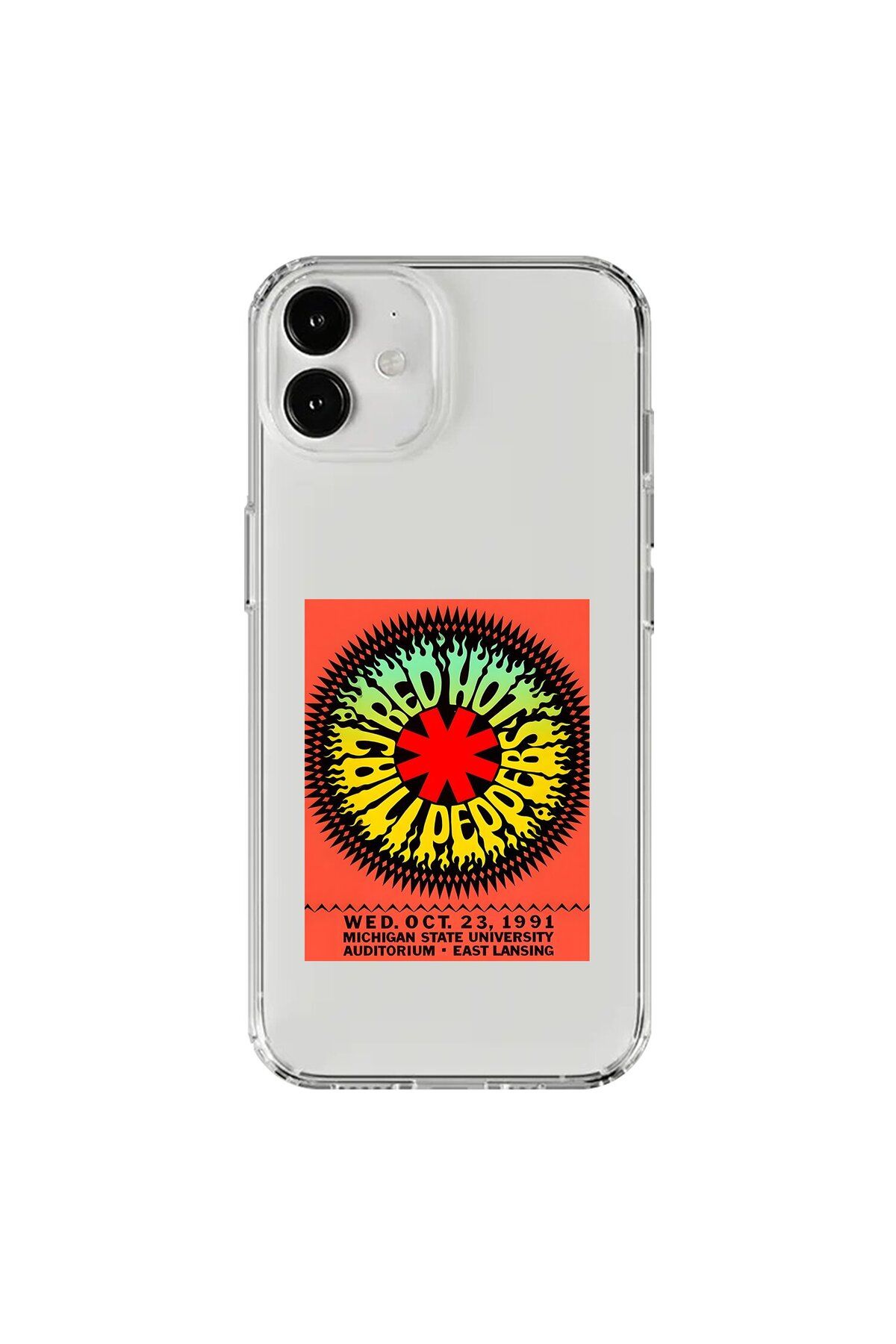 Dali Design iPhone 12 Uyumlu Şeffaf Kılıf Red Hot Chili Peppers Tasarımlı