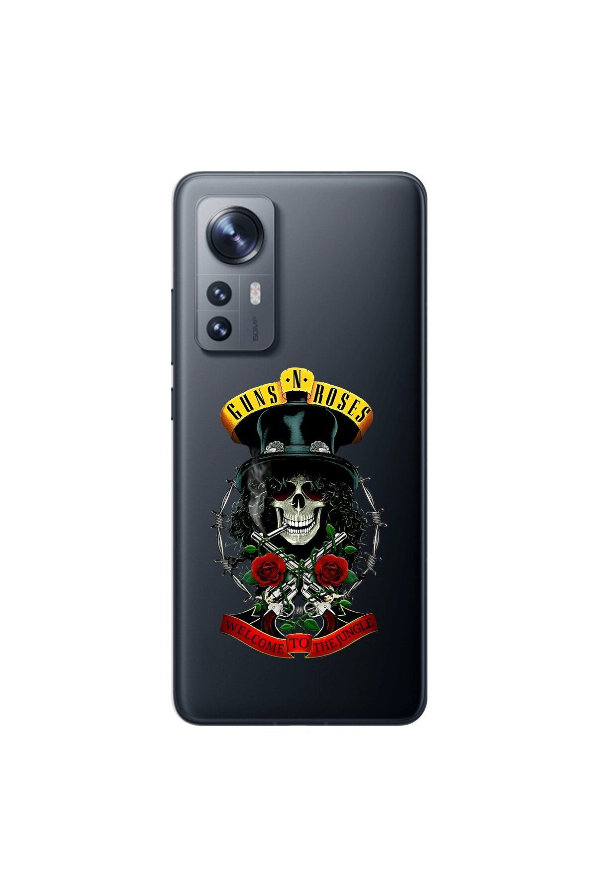 Dali Design Xiaomi Mi 12 Pro Uyumlu Şeffaf Kılıf Guns N' Roses Tasarımlı