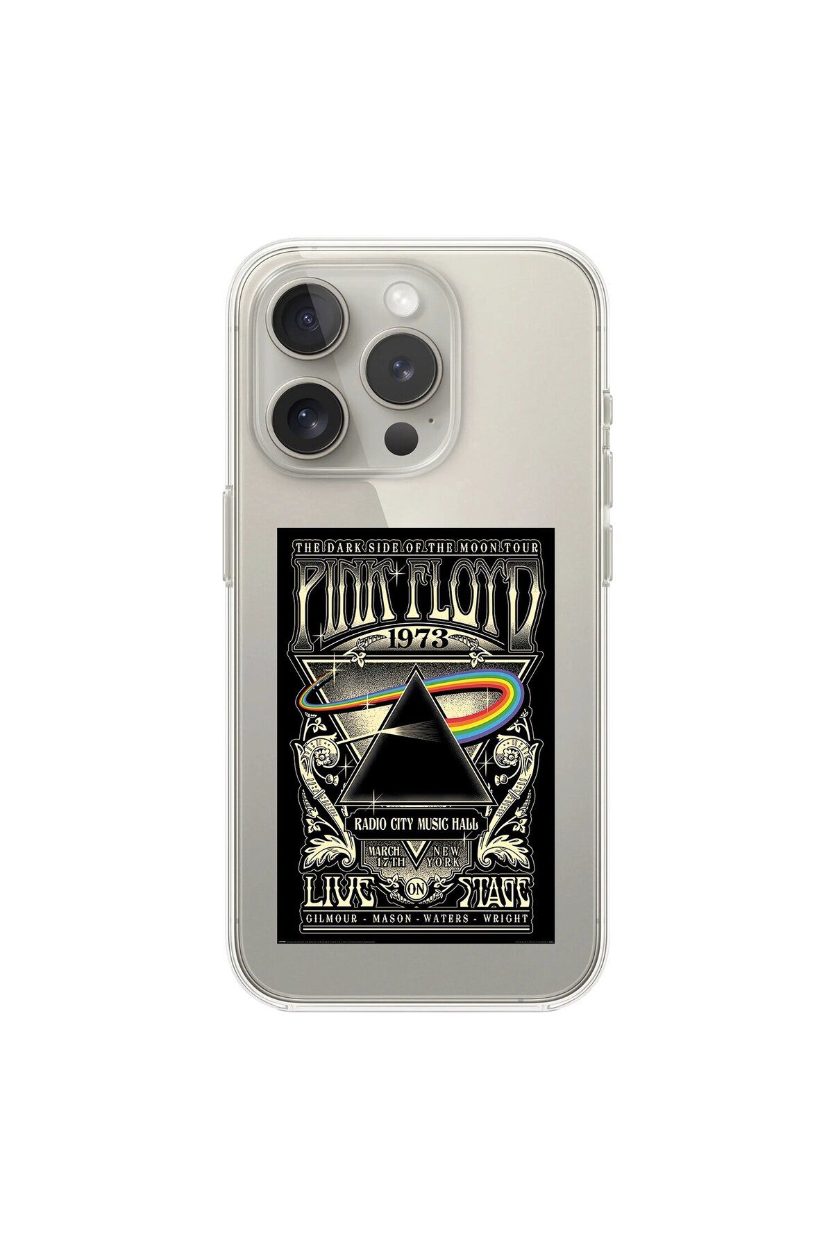 Dali Design iPhone 11 Pro Uyumlu Şeffaf Kılıf Pink Floyd Tasarımlı