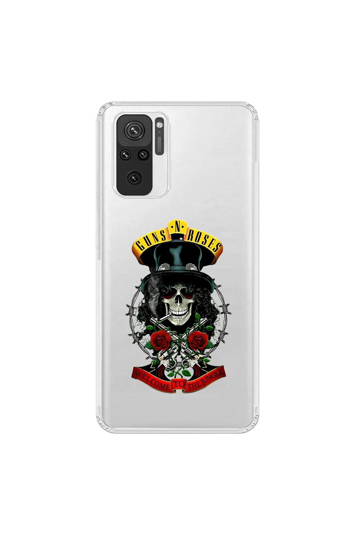 Dali Design Xiaomi Redmi Note 10 Uyumlu Şeffaf Kılıf Guns N' Roses Tasarımlı
