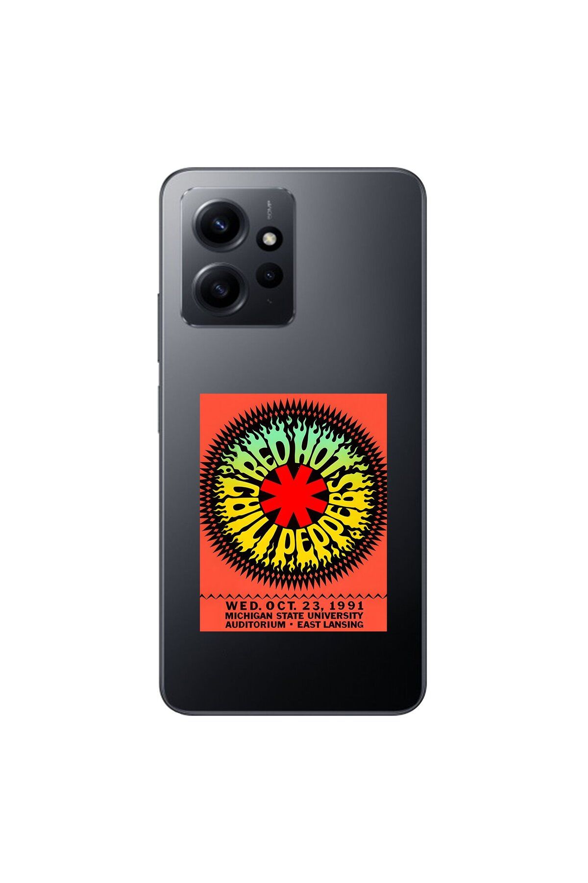 Dali Design Xiaomi Redmi Note 12 Uyumlu Şeffaf Kılıf Red Hot Chili Peppers Tasarımlı