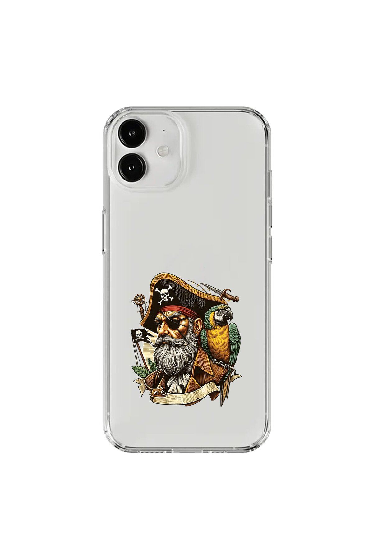 Dali Design iPhone 12 Uyumlu Şeffaf Kılıf Pirate 3 Tasarımlı