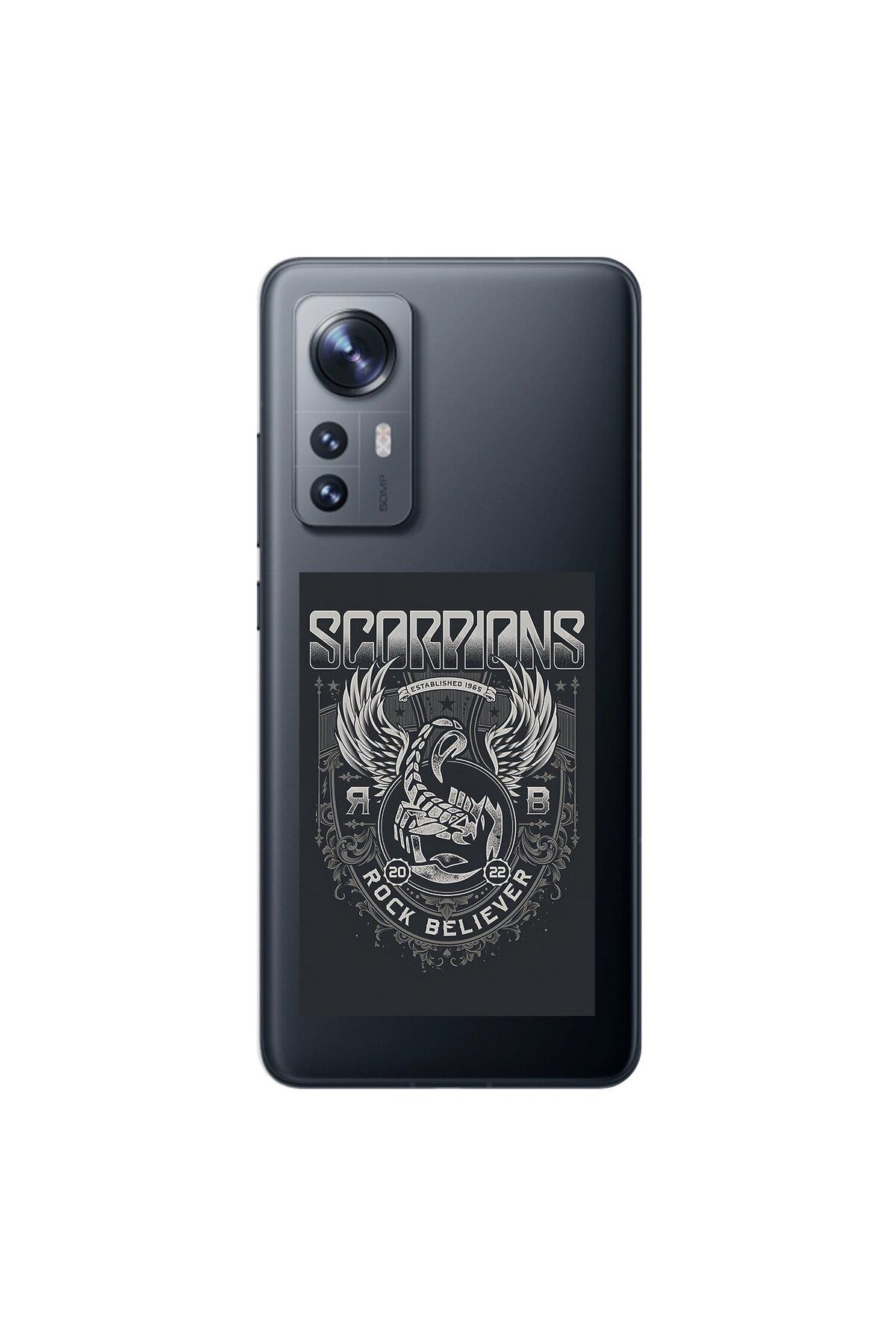Dali Design Xiaomi Mi 12 Pro Uyumlu Şeffaf Kılıf Scorpions Tasarımlı