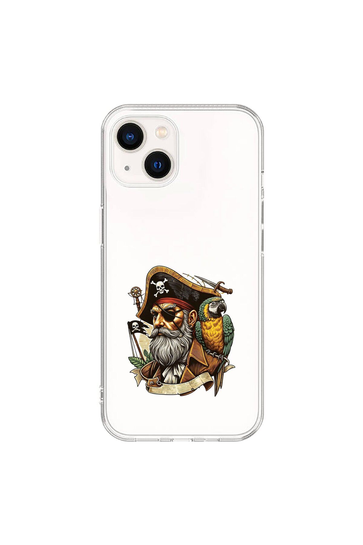 Dali Design iPhone 14 Plus Uyumlu Şeffaf Kılıf Pirate 3 Tasarımlı