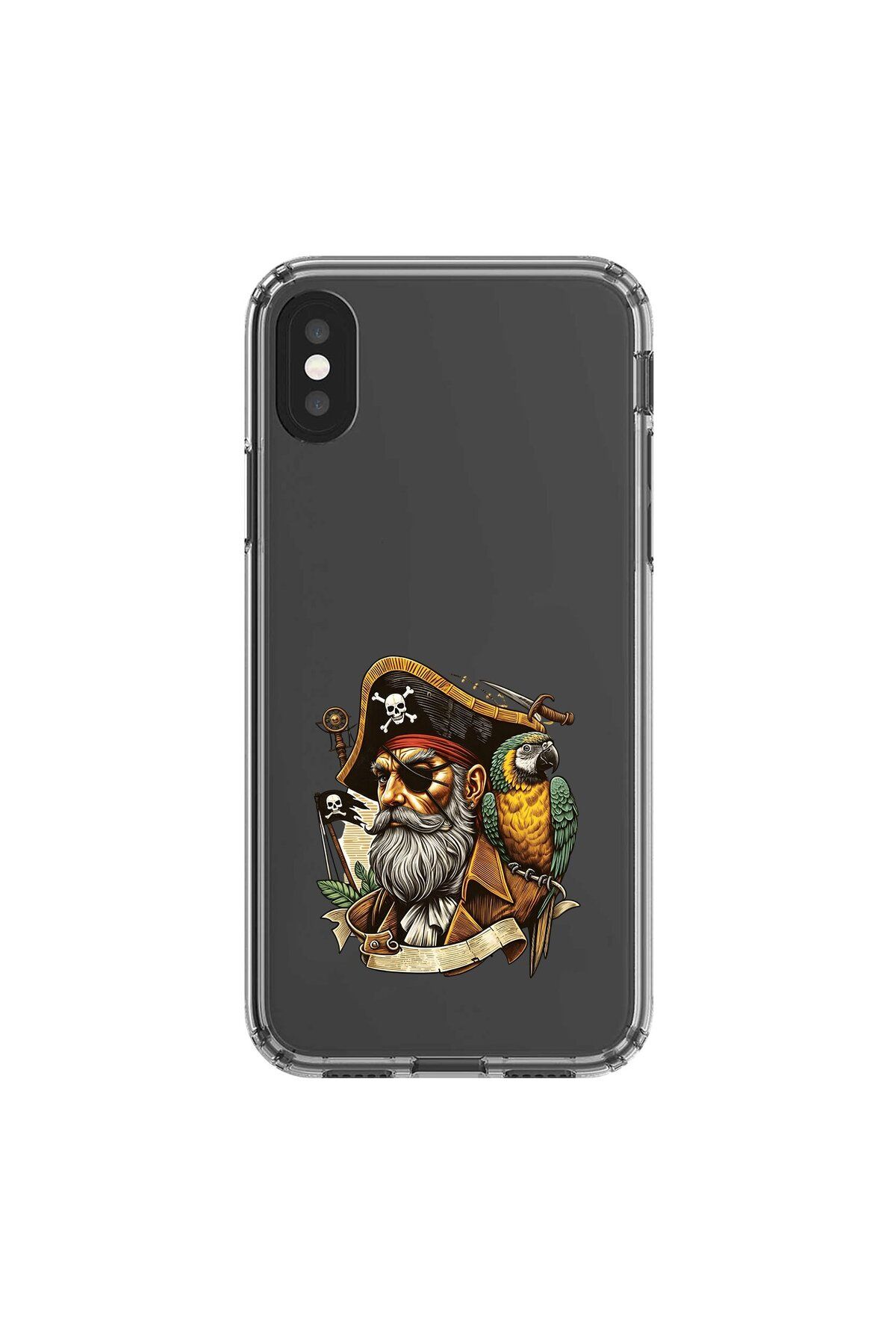 Dali Design iPhone X Uyumlu Şeffaf Kılıf Pirate 3 Tasarımlı