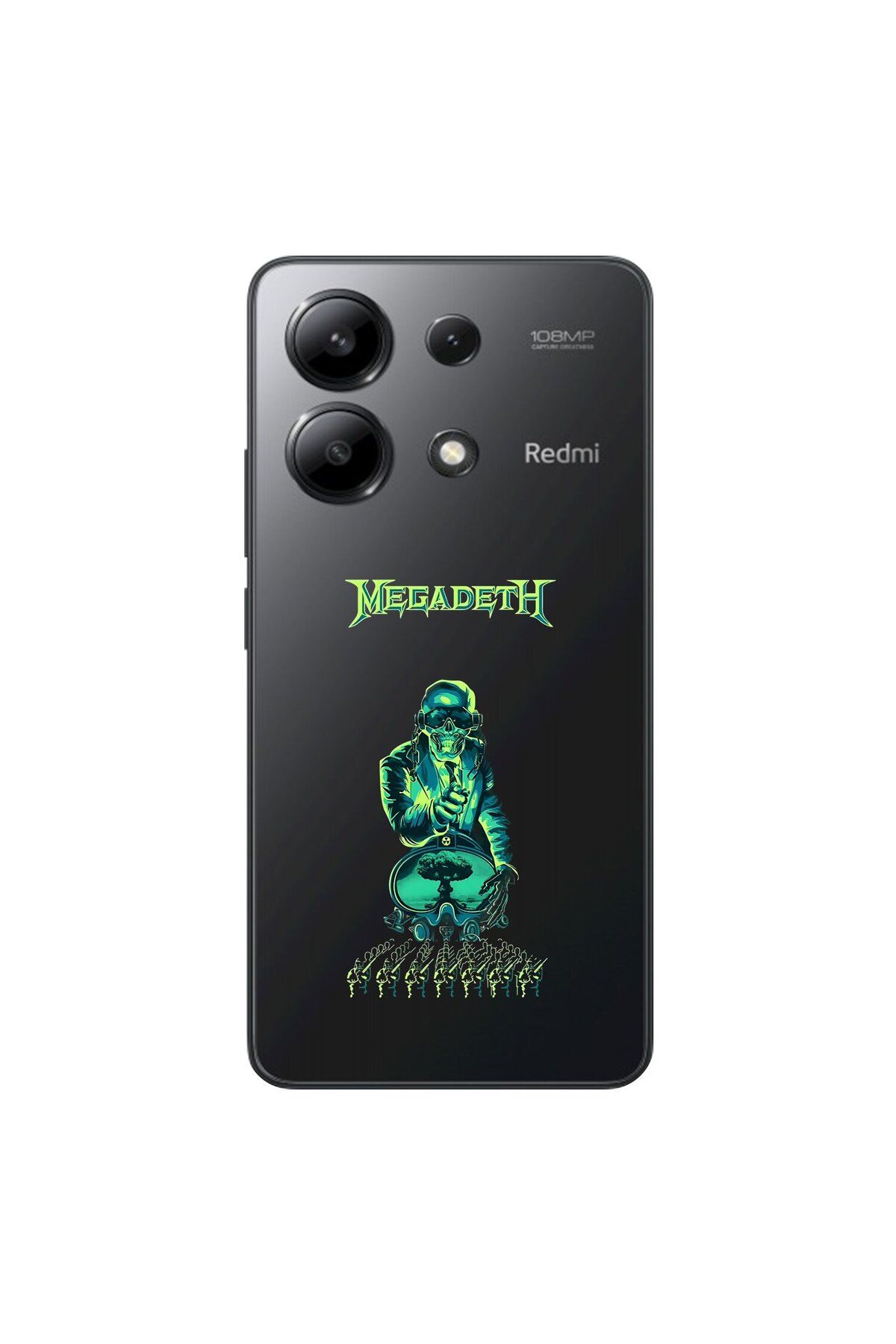 Dali Design Xiaomi Redmi Note 13 Uyumlu Şeffaf Kılıf Mega Death Tasarımlı