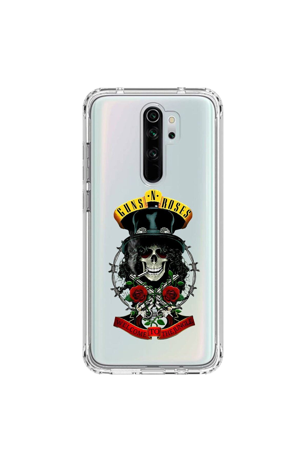Dali Design Xiaomi Redmi Note 8 Pro Uyumlu Şeffaf Kılıf Guns N' Roses Tasarımlı